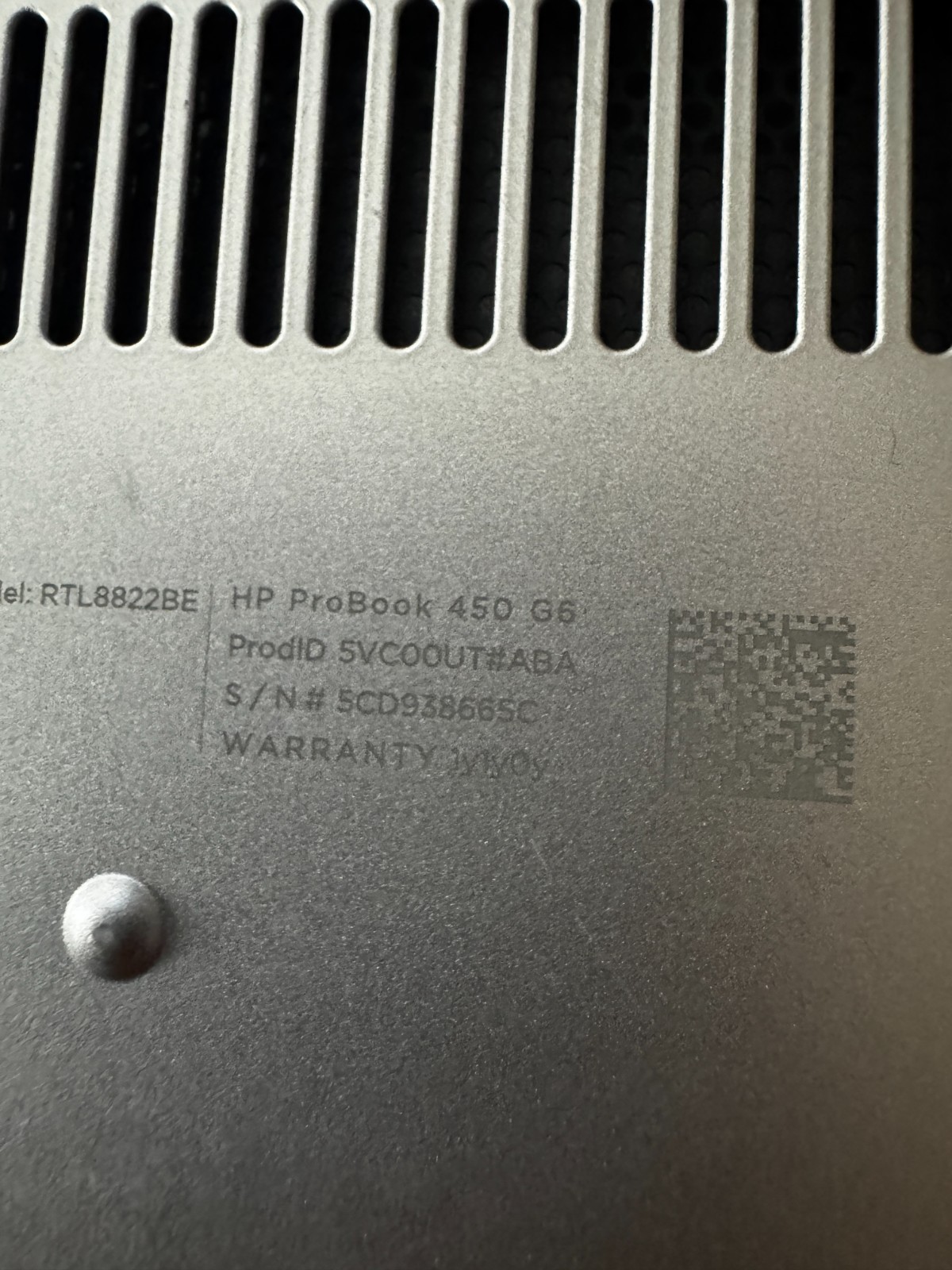 HP Probook 450 G6 Core I5 8th Gen Laptop For Parts/Repair #6201