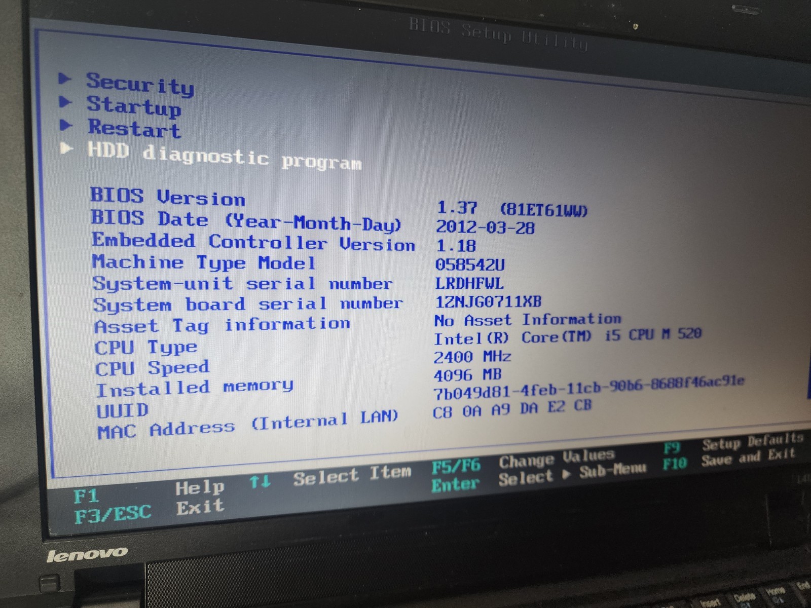 Lenovo ThinkPad L412 Intel i5-M520 4gb Ram 160gb Hdd