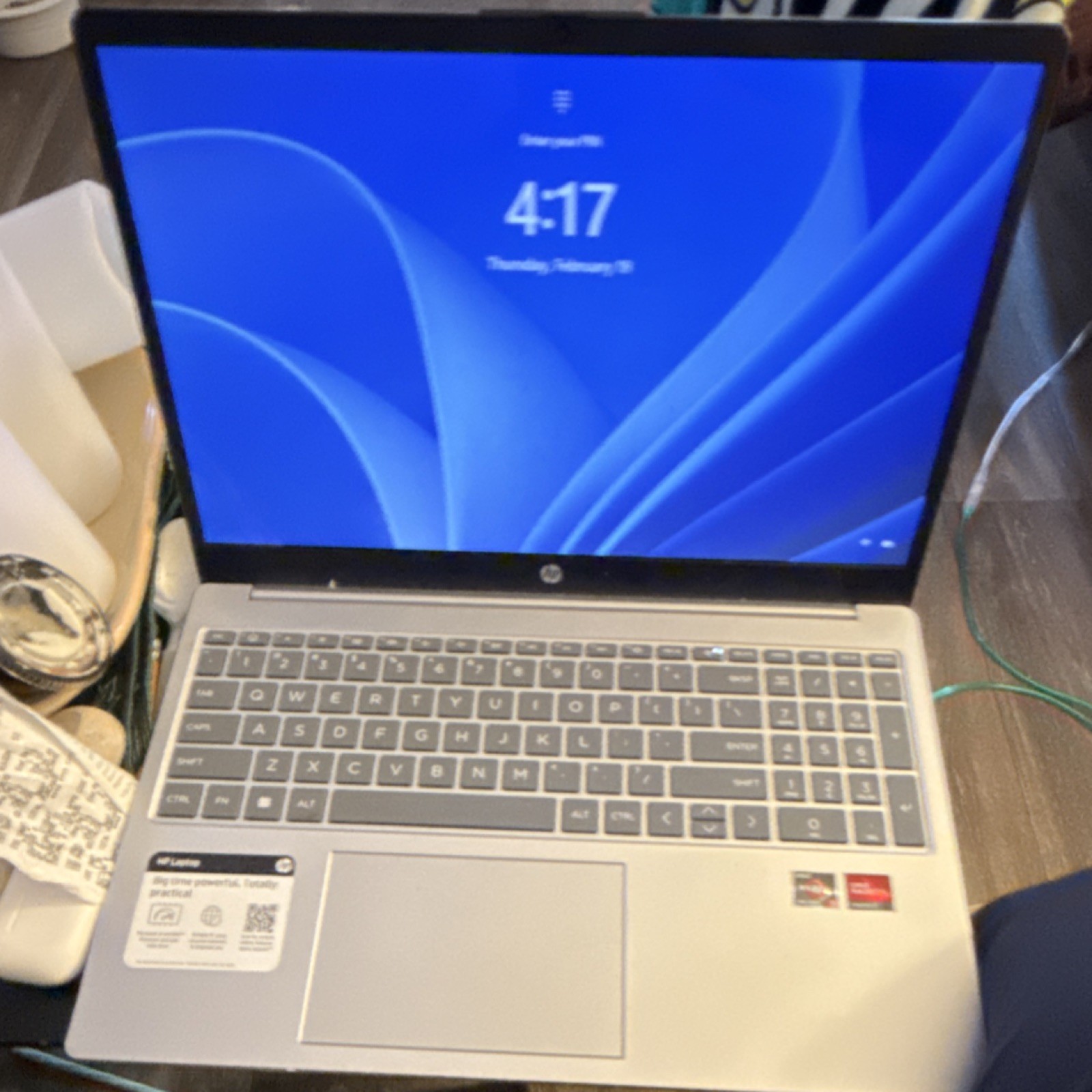 HP Silver Notebook Laptop AMD Ryzen 5 15.6″ HDMI USB-C Webcam Bluetooth Wi-Fi