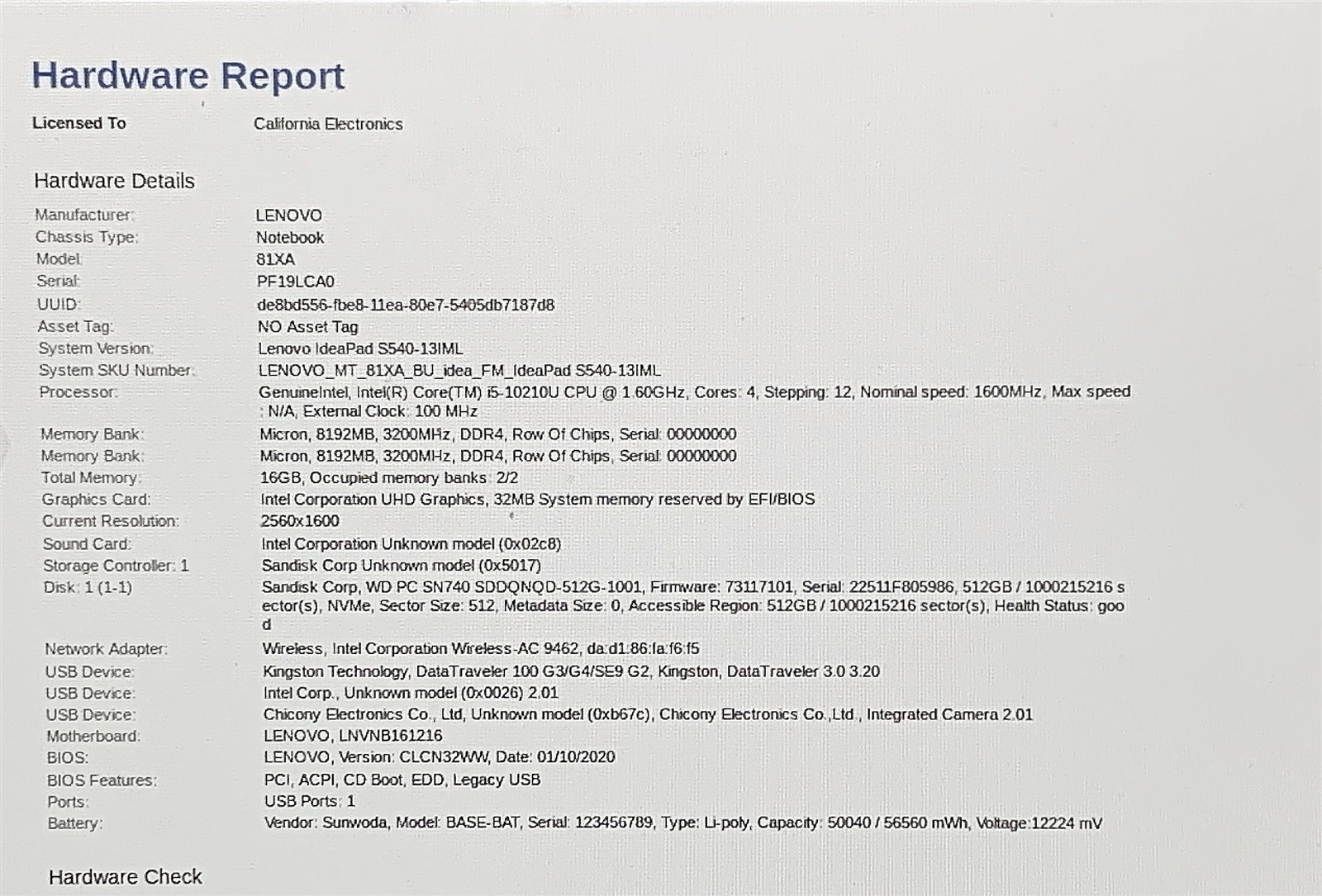 Lenovo IdeaPad S540-13IML Laptop i5 10210U 1.60GHZ 13.3″ 16GB 512GB NVMe Win 11