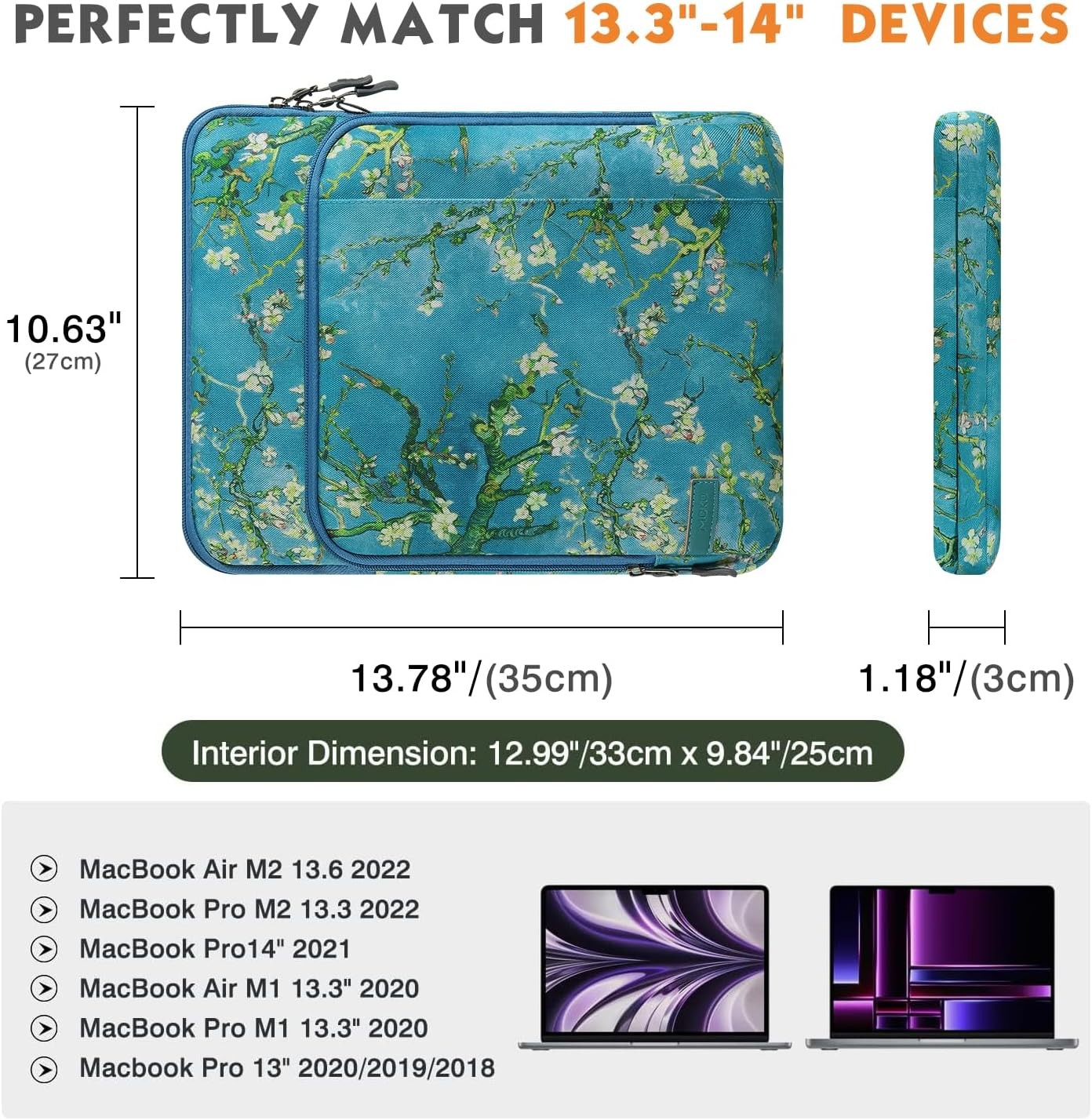 Laptop Sleeve Bag for 13.3-14 Inch Fits New MacBook Pro M3/M2 14″ /13″ M2/M1