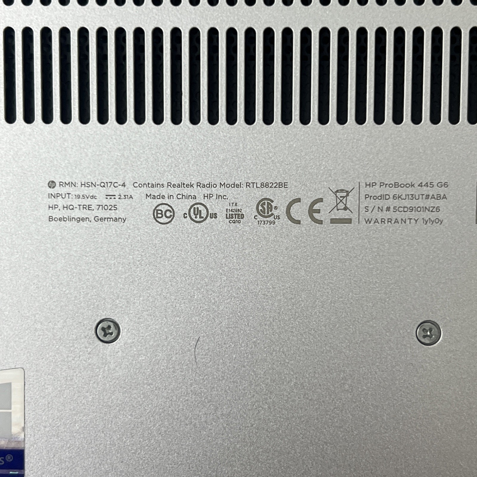HP ProBook 445 G6 AMD Ryzen 7 Pro 2700U 16GB Ram – Fair *No SSD/Os, Low Batt*