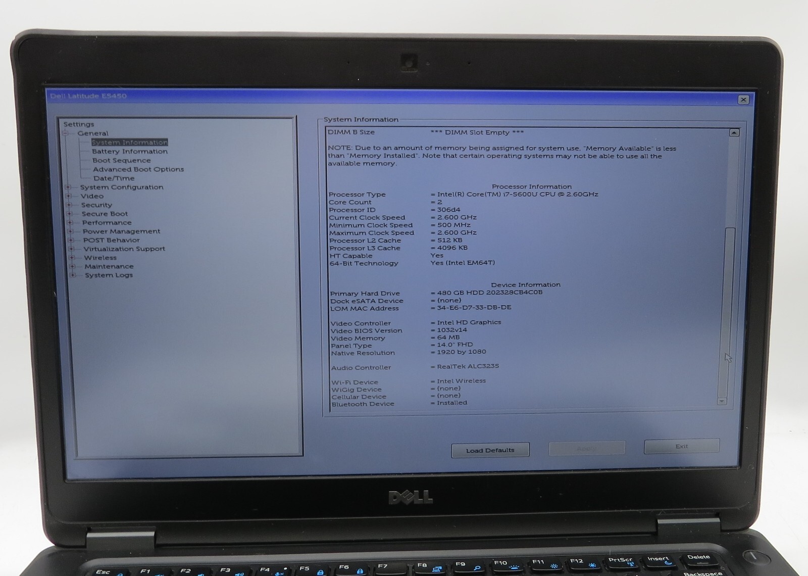 Dell Latitude E5450 _ i7-5600U @2.6 _ 8GB RAM _ 480GB SSD _ No OS *READ