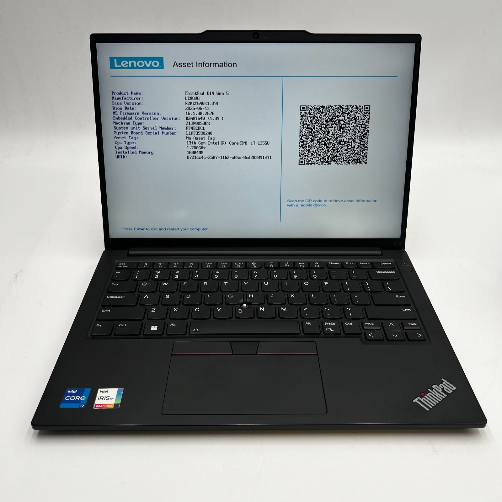 Lenovo ThinkPad E15 Gen 5 14″ I7-1335U 16GB RAM 512GB SSD No OS | TESTED USED
