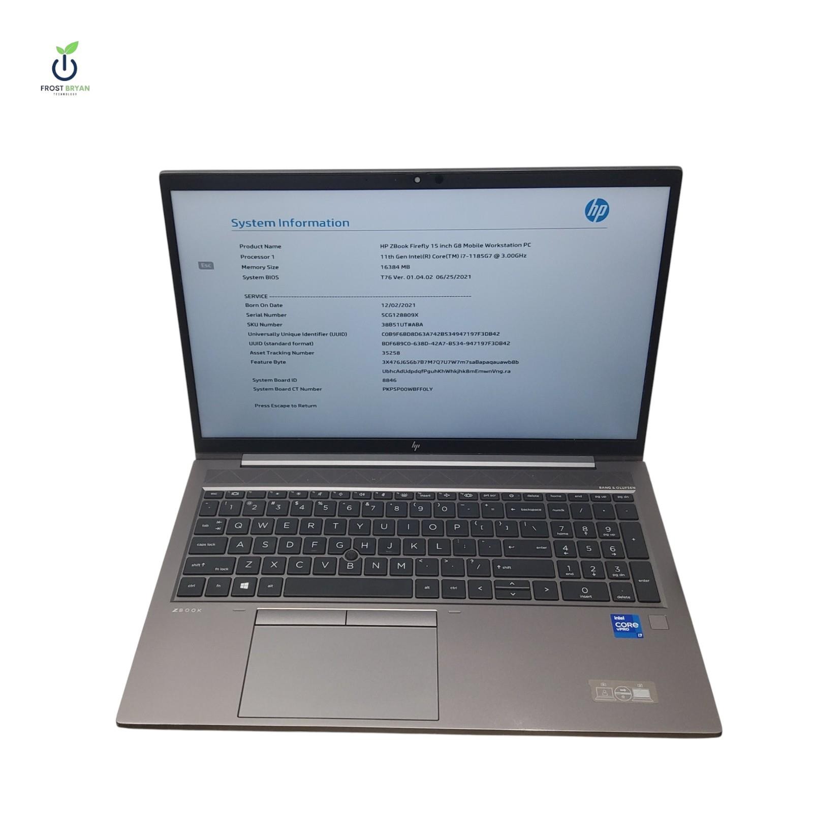 HP ZBOOK FIREFLY 15 G8 i7-1185G7@3.00GHZ 16GB 512GB No OS Laptop Grade C [READ]