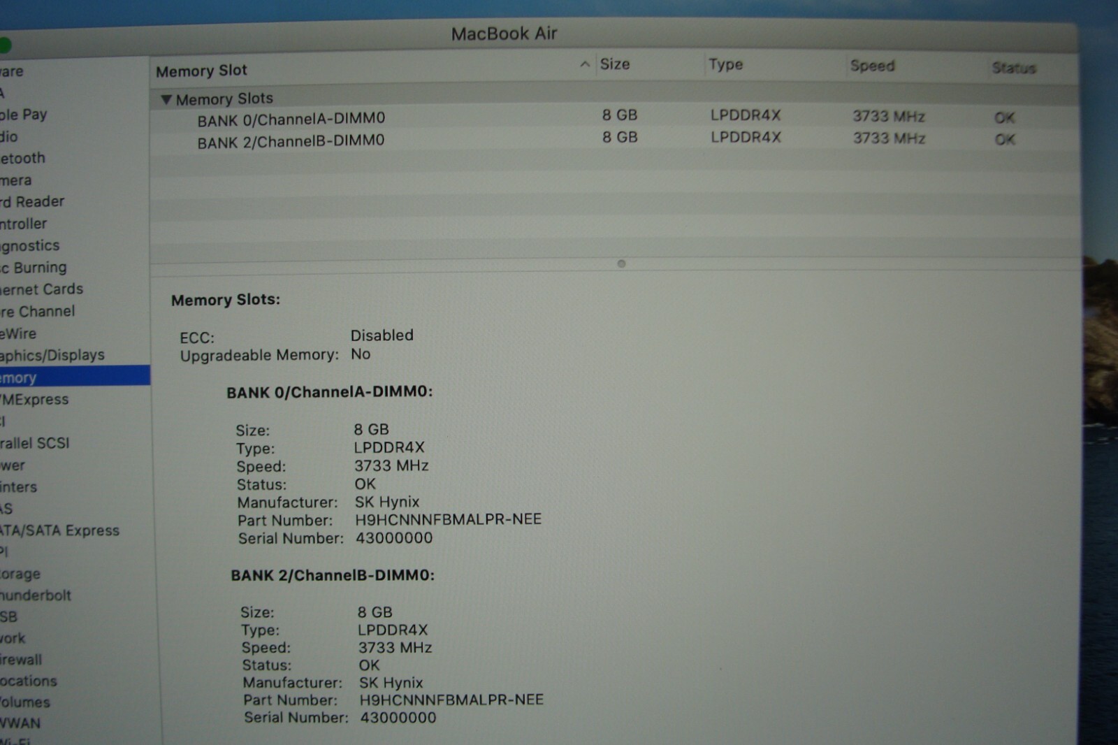 Apple MacBook Air 13″ A2179 (2020) i7-1060NG7 16GB 256GB MWTJ2LL/A Space Gray