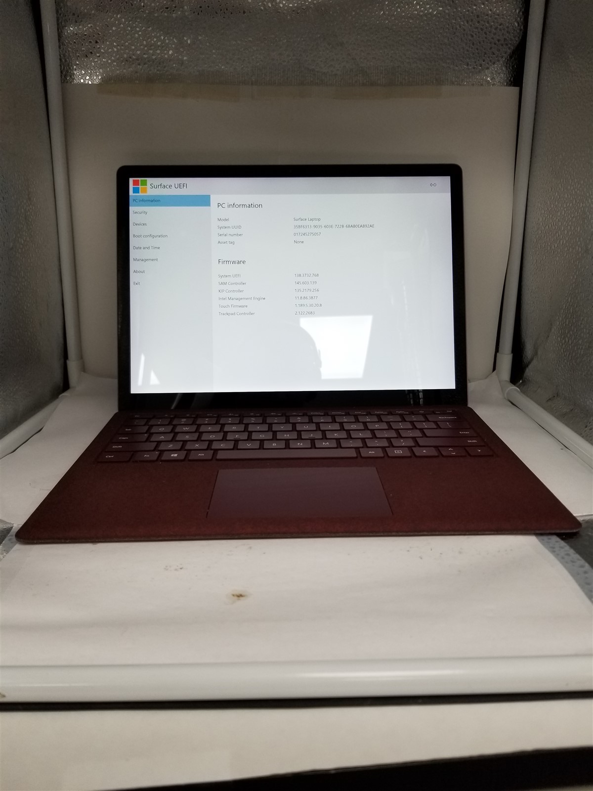 Microsoft Surface Laptop Core i5 13.5″ 8GB/256GB Burgundy Fully Working VG6302