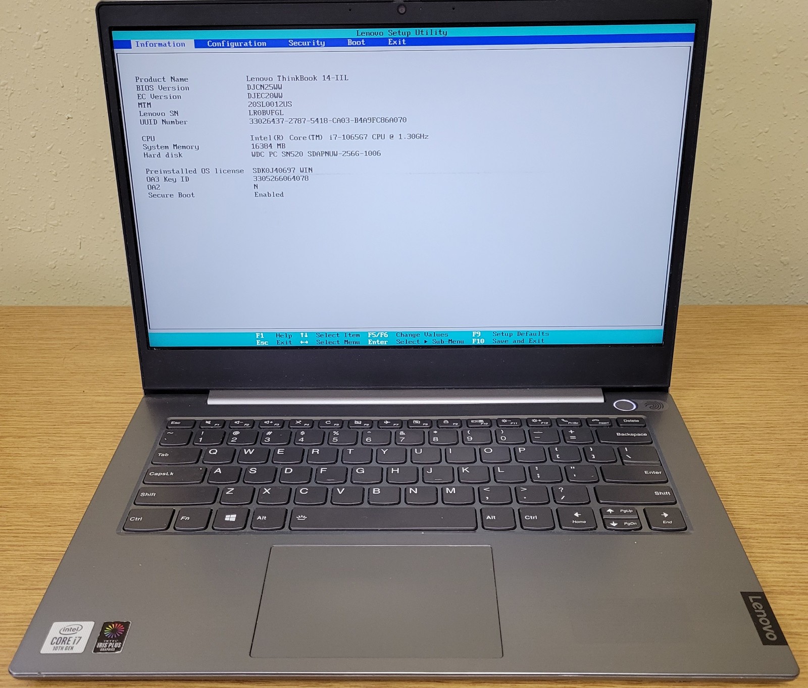 Lenovo ThinkBook 14-IIL i7-1065G7 1.30GHz 16GB DDR4 256GB NVMe NO OS/HDD