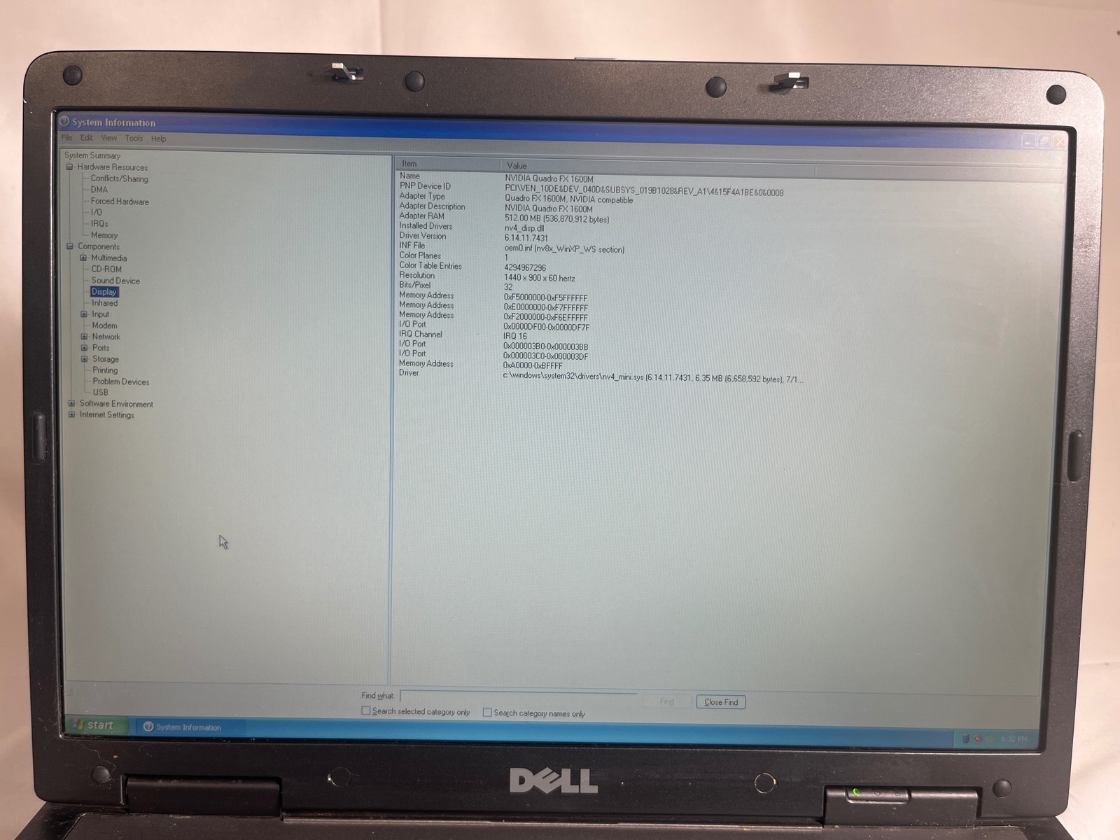 Dell Precision M6300 Core 2 Duo T7250 2GHz 3.5GB 465GB HDD Quadro FX 1600M