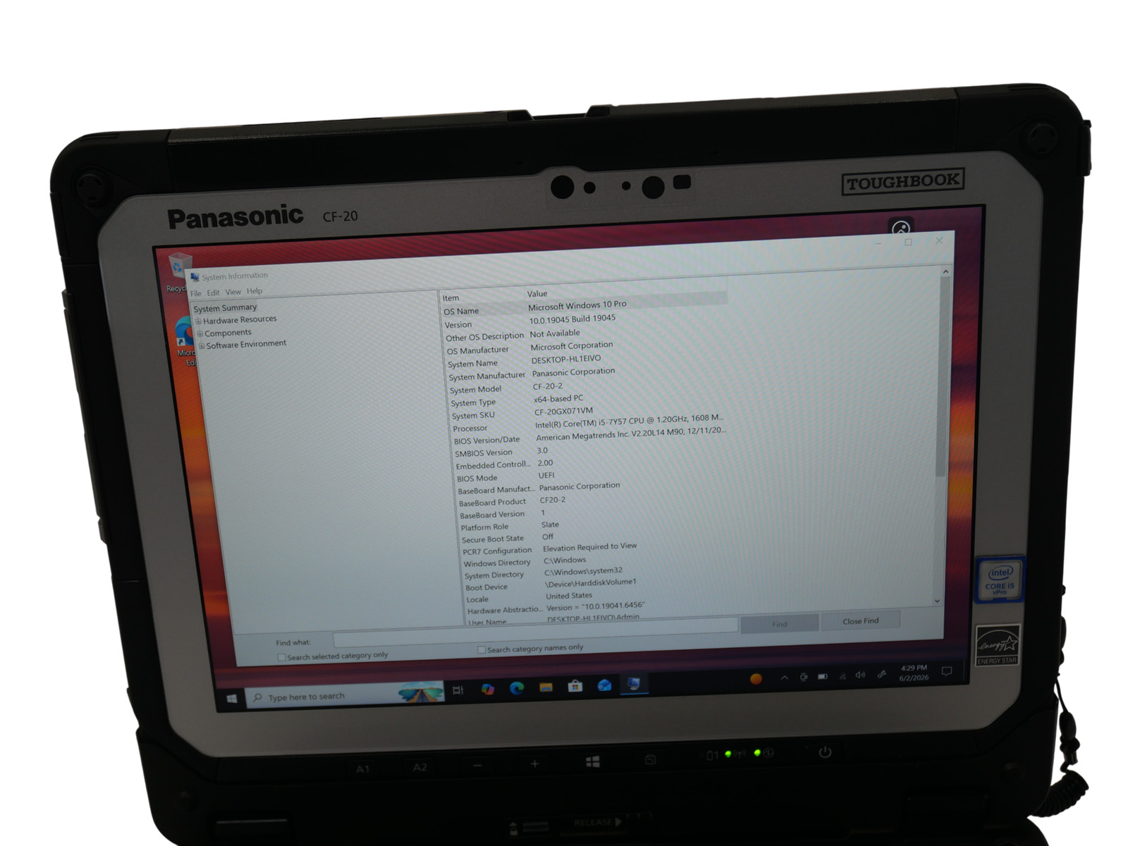 Panasonic Toughbook CF-20 Core i5-7Y57 1.2GHz 8GB 256GB SSD