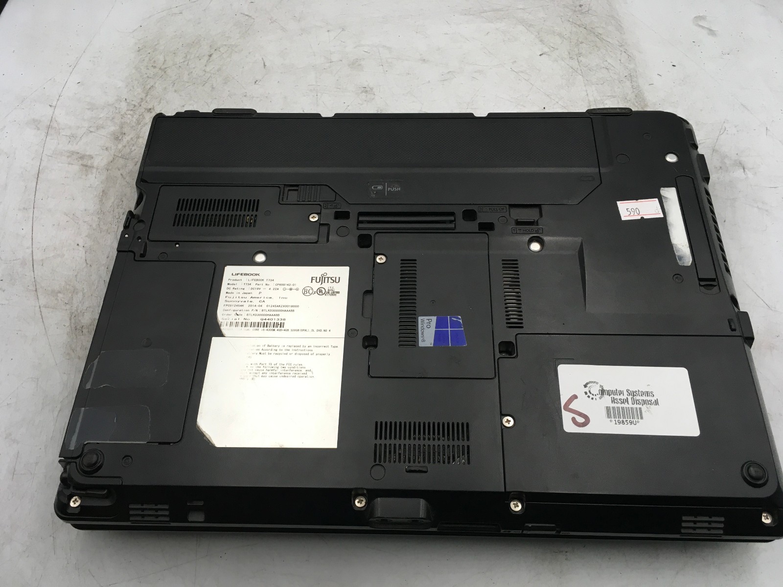 FUJITSU LIFE T734 – BOOTS TO BIOS – INTEL I5 4300U – 8GB RAM – NO OS – READ – BB