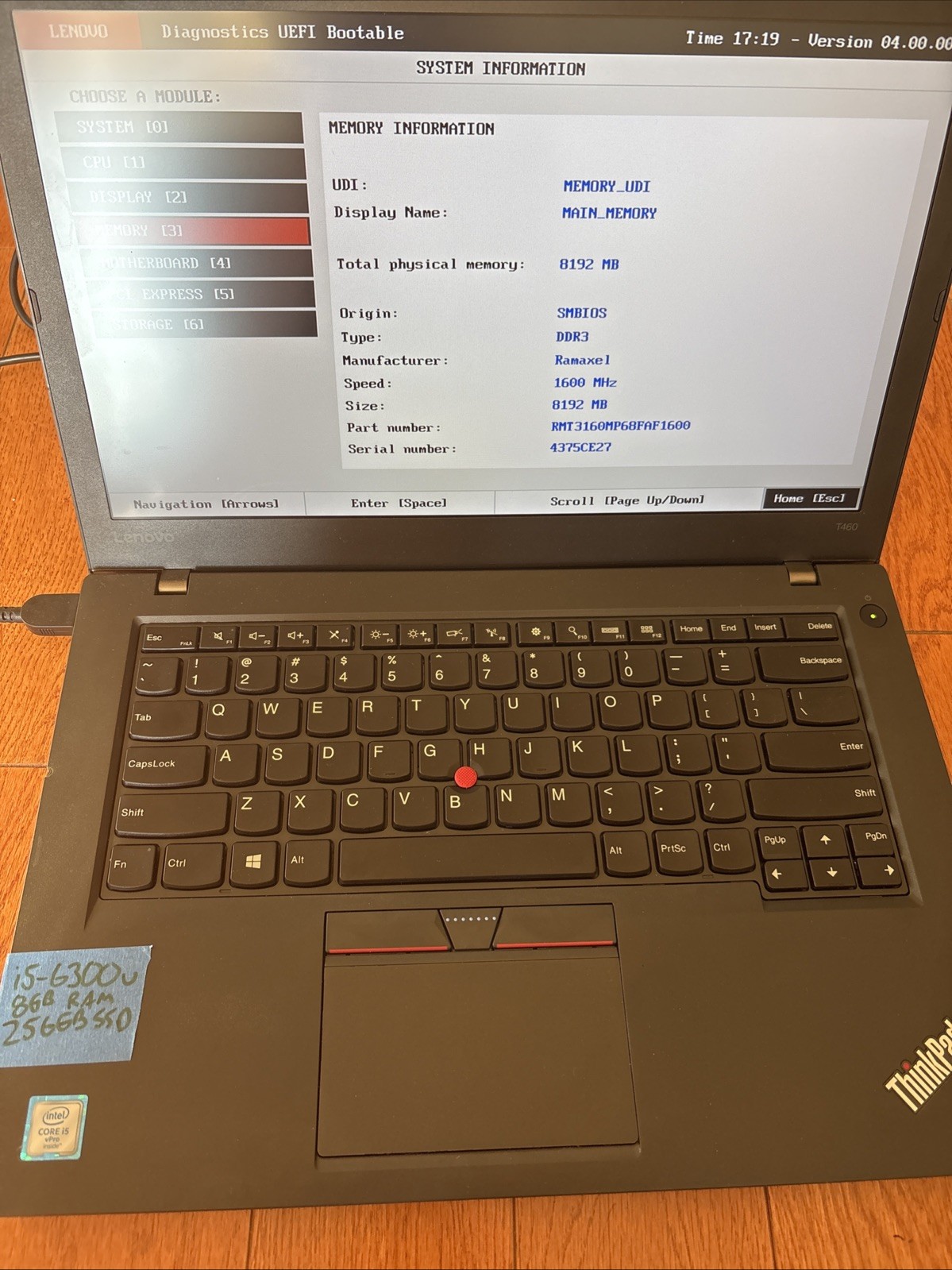 Lenovo ThinkPad T460 14 Inch ( 256GB SSD, Intel Core i5 6th Gen., 2.40GHz, 8GB )