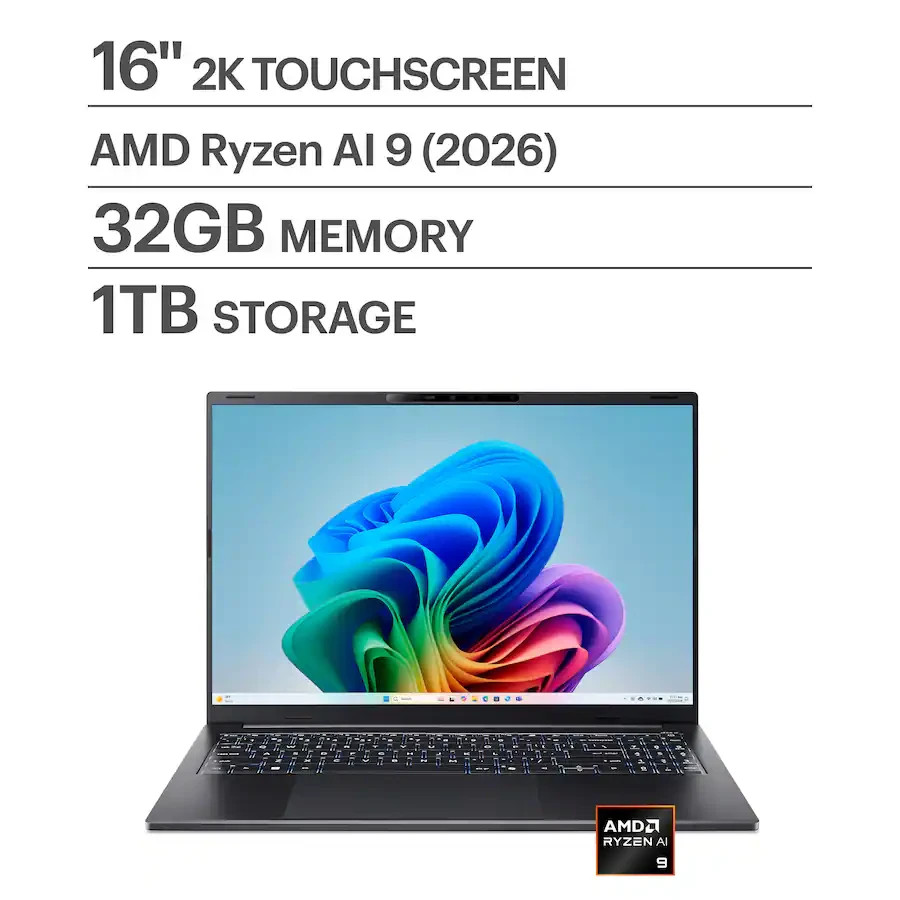 Acer Swift Go 16 AI Copilot+ 16″ AMD Ryzen AI 9 465 32GB 1TB WUXGA Touch Black