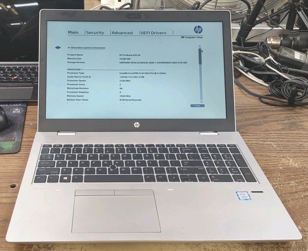 HP ProBook 650 G4 Laptop W/ i3-8130U 2.20GHz, 16GB, 256GB SSD.
