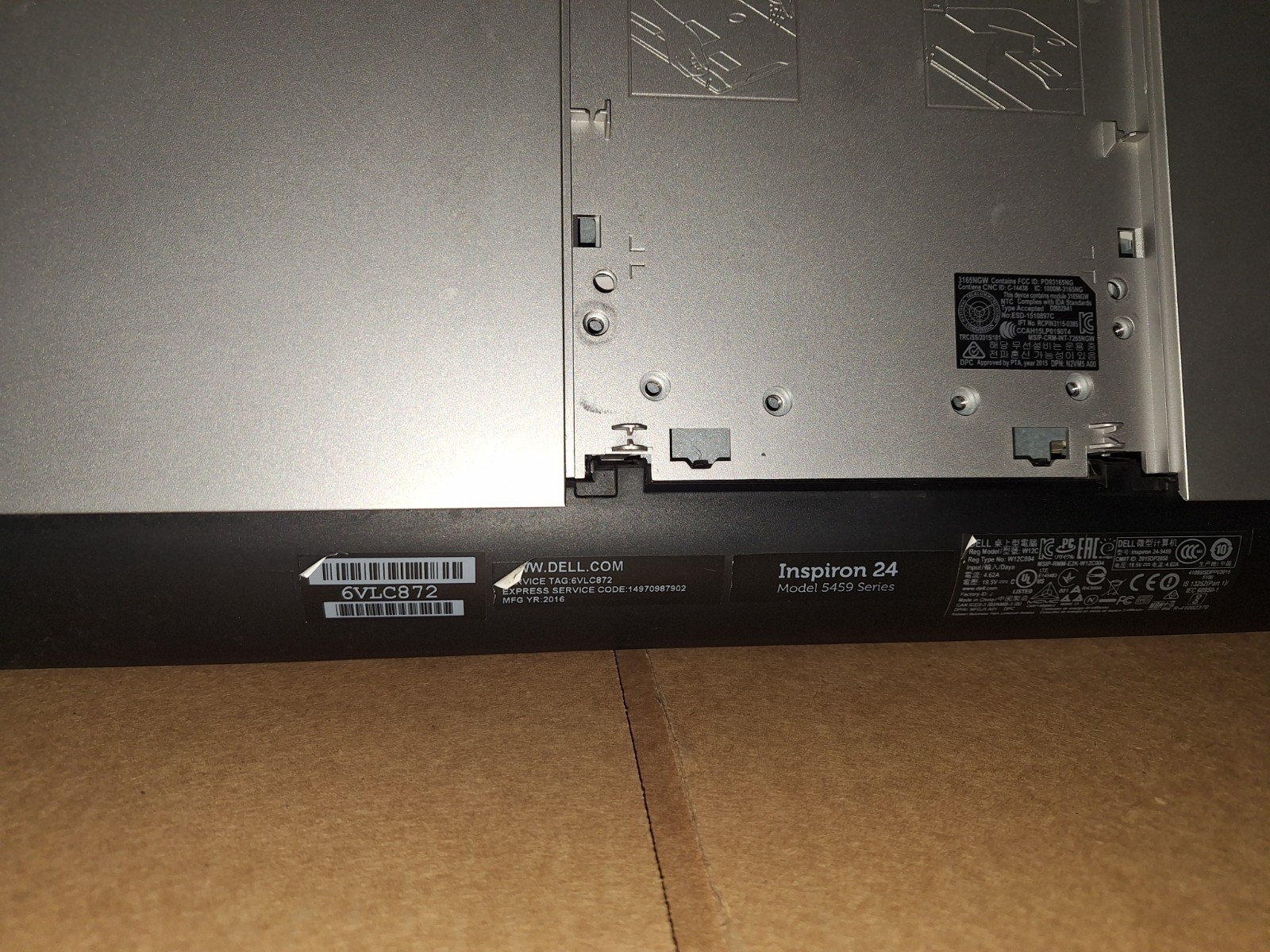 FOR PARTS/REPAIR Dell Inspiron 24-5459 All-In-One i5-6400T 12GB 1TB HDD Win 10