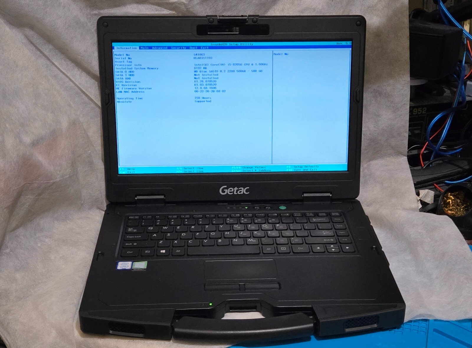 Getac S410-G3 Toughbook, i5-8265U@1.6ghz,500gBSSD,8G R,4G/LTE,locosys MC1010 GPS