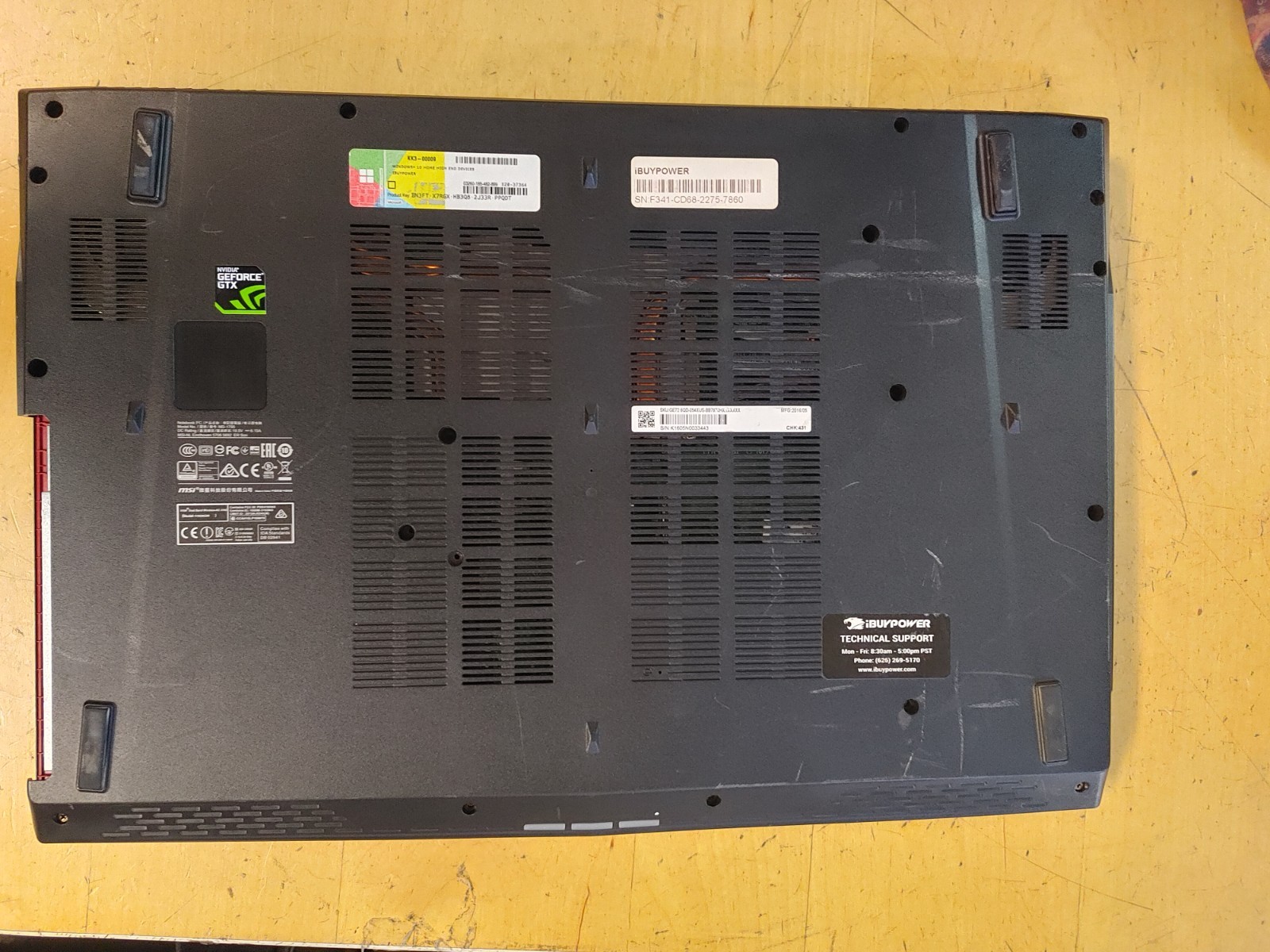 MSI GE72 6QD Apache Pro Core i7-6700HQ@2.60GHz, 8GB RAM , NO SSD FOR PARTS