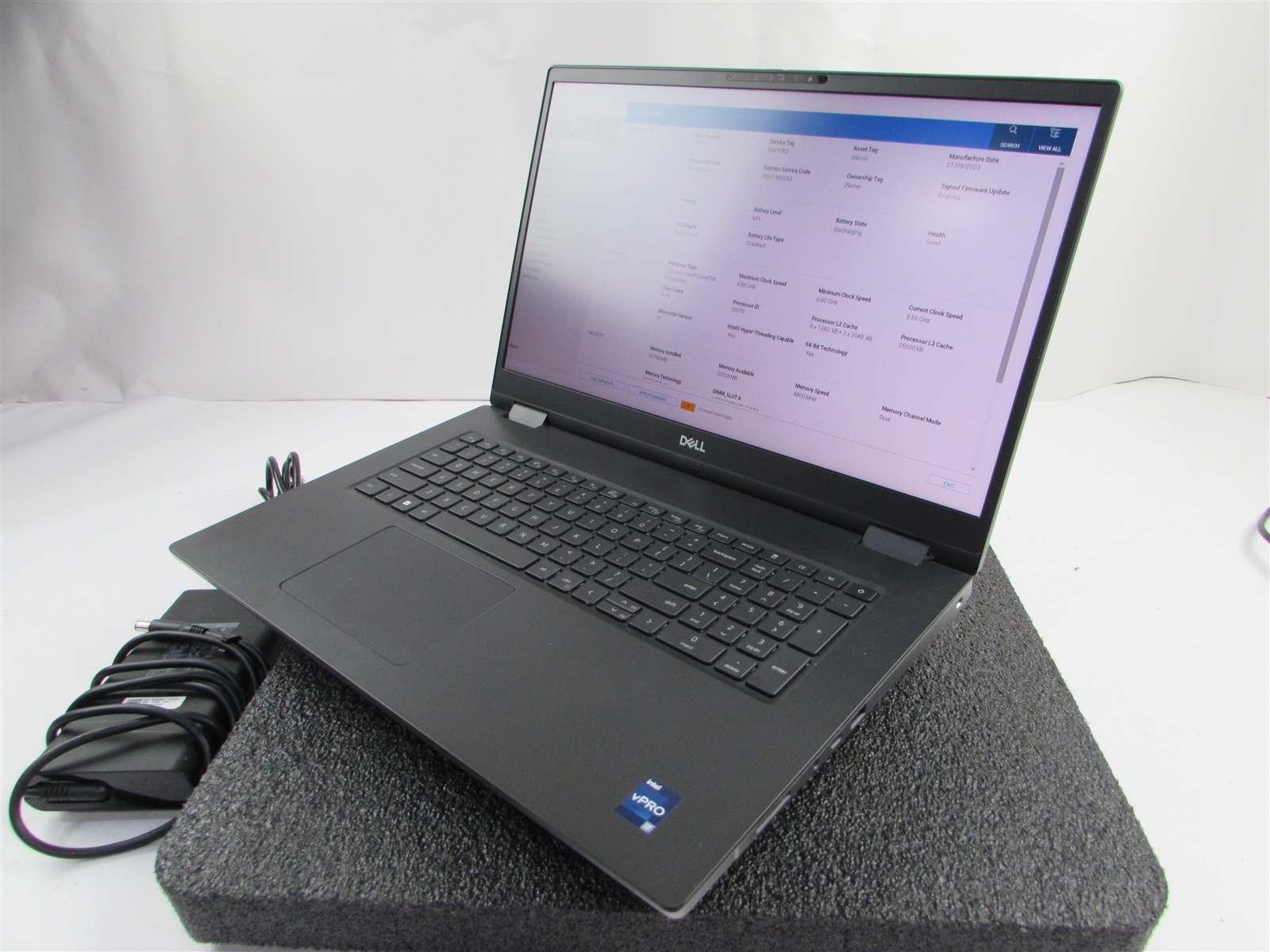 DELL PRECISION 7770 FHD I7-12850HX 512GB 32GB RAM RTX A3000 WIN 11 PRO NO BATT