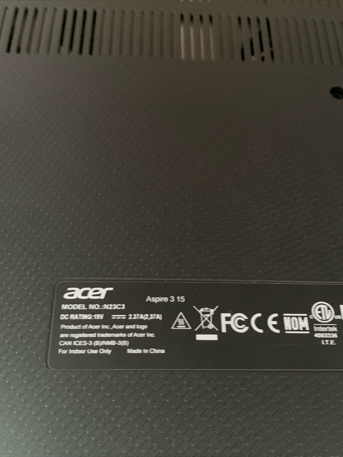 Acer Aspire 3 15″ N23C3 Blue Laptop Used With Charger