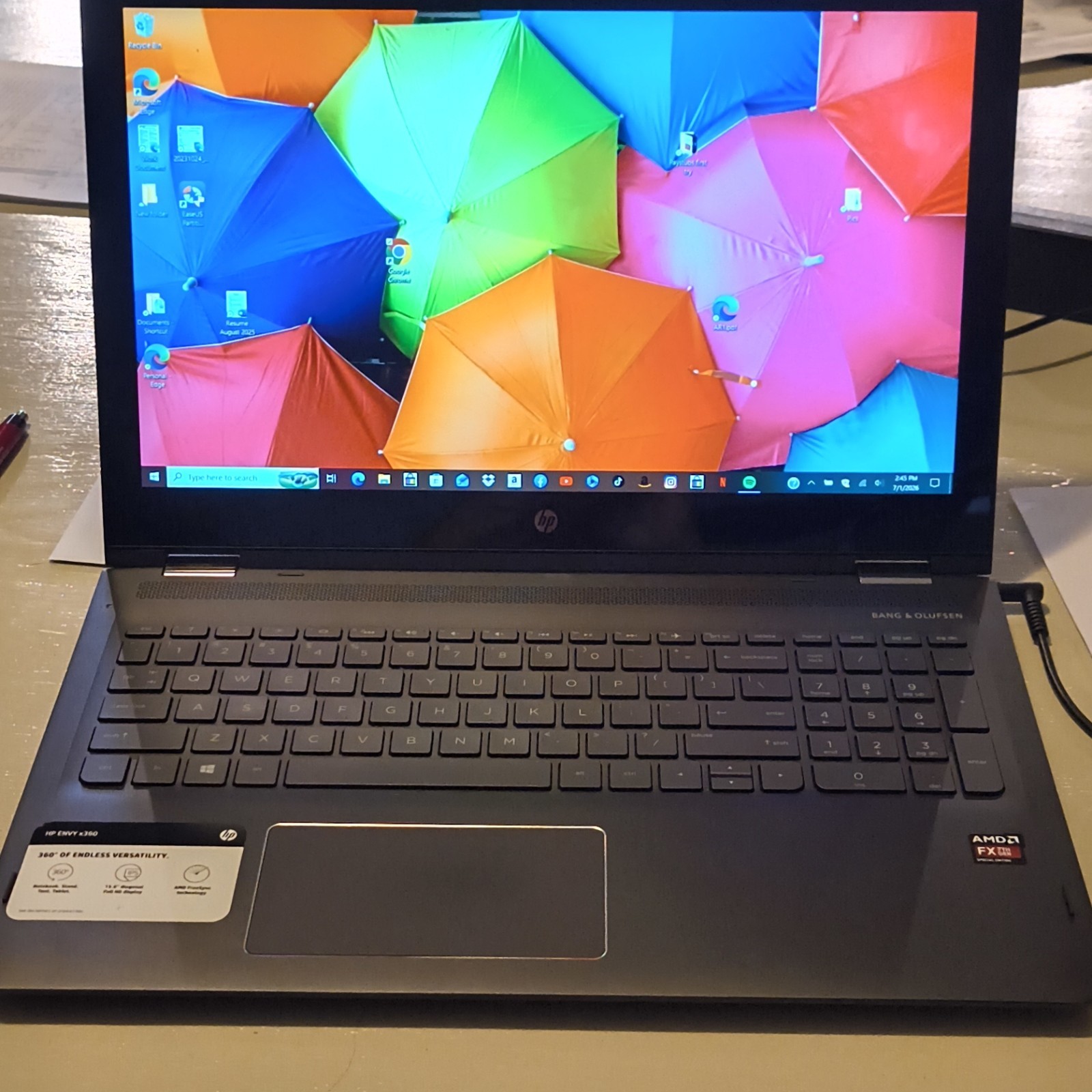 HP ENVY x360 15.6in FHD Touchscreen 2-in-1 Laptop AMD FX 7th Gen Win 10