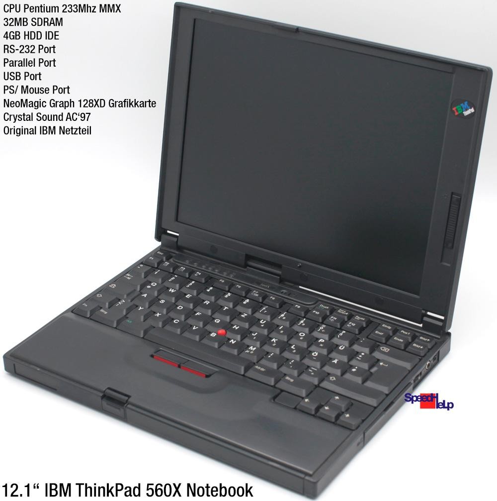 NOTEBOOK IBM THINKPAD 560X PENTIUM MMX 4GB 32MB LAPTOP WINDOWS 95 2640700 2640