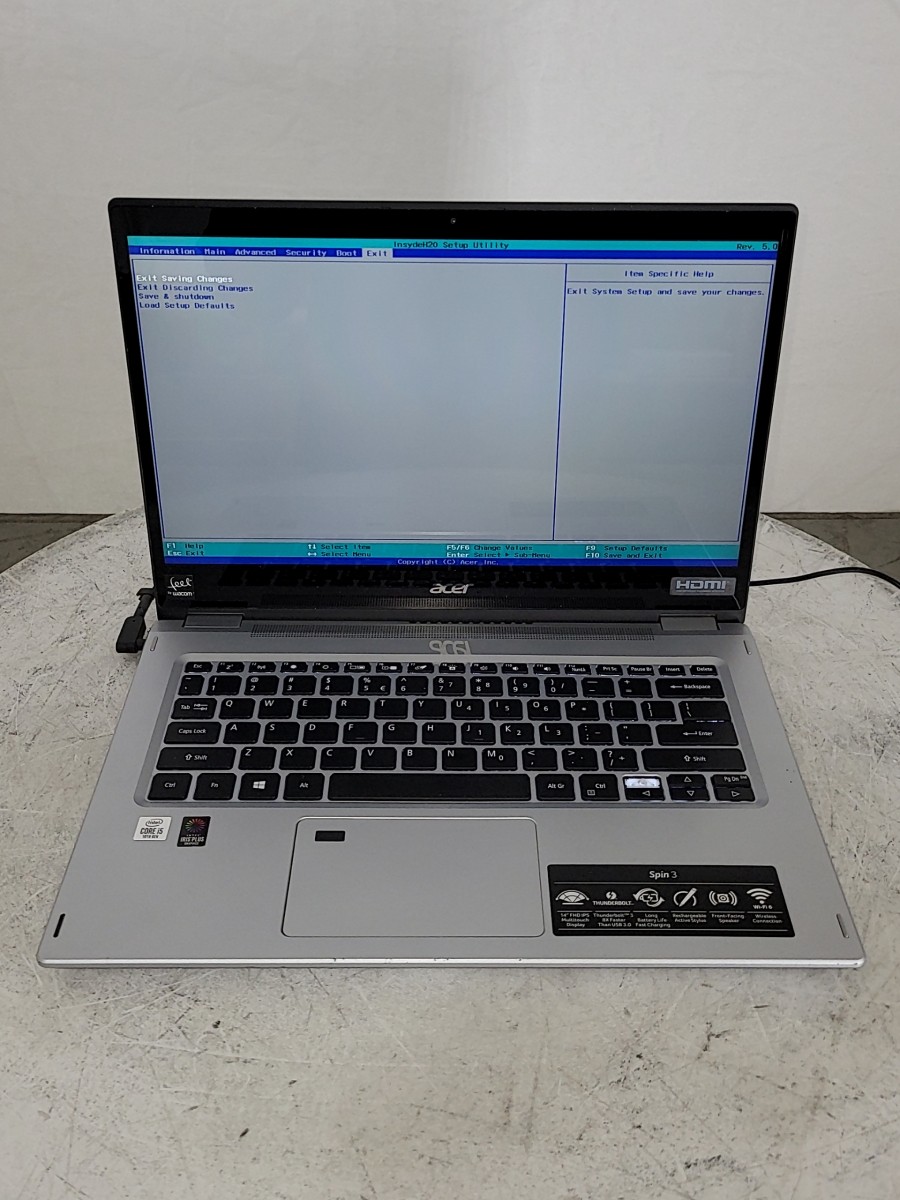 ACER Spin 3 N19W2 Laptop Core I5-1035G4 8GB SEE NOTES