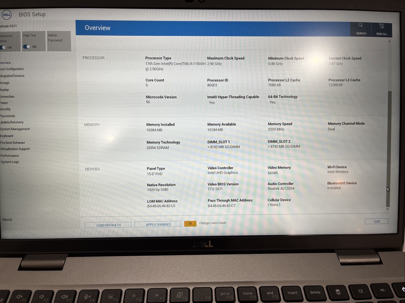 Dell Latitude 5521 15.6″ FHD i5-11500H 2.9GHz
