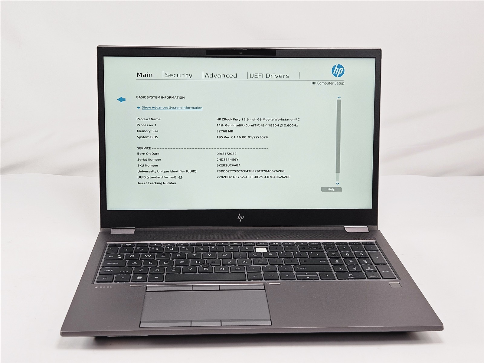 HP ZBook Fury 15 G8 Intel Core i9-11950H 32GB 1TB SSD 15.6″ RTX A4000 No ‘0’Key