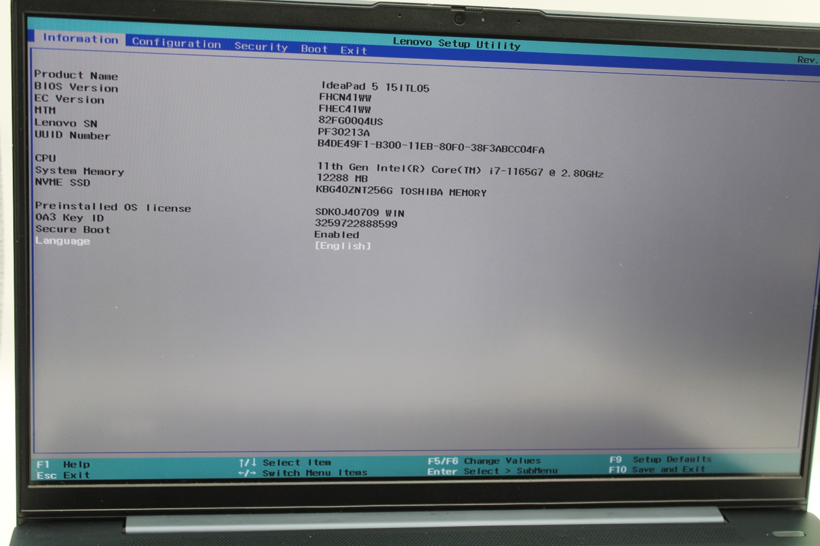 Lenovo IdeaPad Flex 5-15ITL05 Touch i7-1165G7 @ 2.8 GHz 12GB RAM 256GB SSD W11P