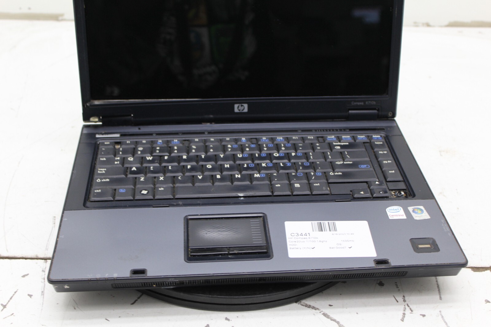 HP Compaq 6710b Laptop Intel Core 2 Duo T7100 1.5GB Ram No HDD
