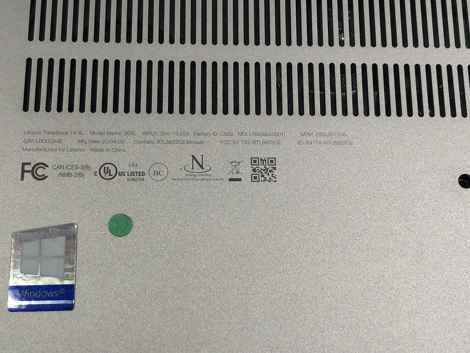 Lenovo ThinkBook 14IIL i5 10th Gen NO RAM NO STORAGE NO OS