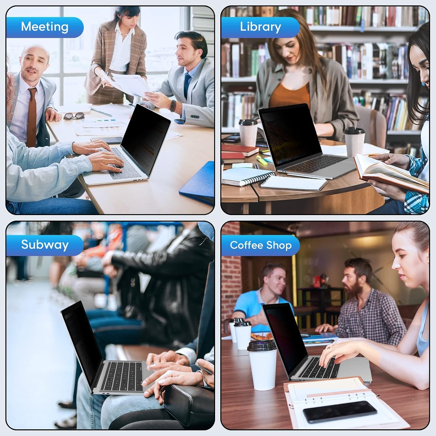 Laptop Privacy Screen 14 Inch, Removable 16:9 Aspect Privacy Filter Screen Prote