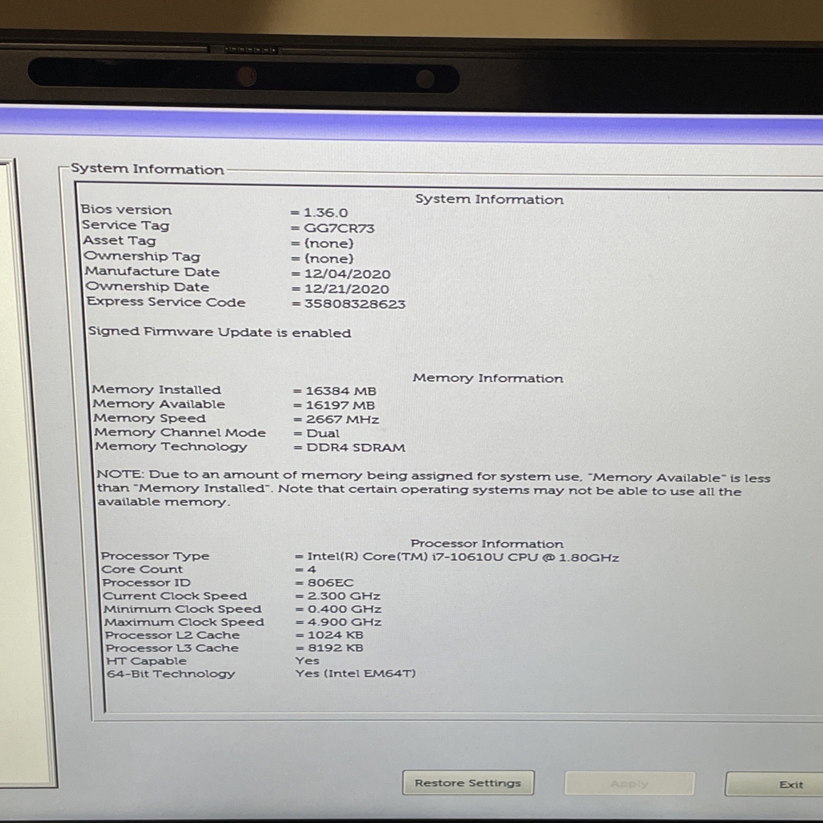 Dell Latitude 7410 Laptop i7 16GB RAM 238GB SSD 14″ FHD Touchscreen Win 11 Pro
