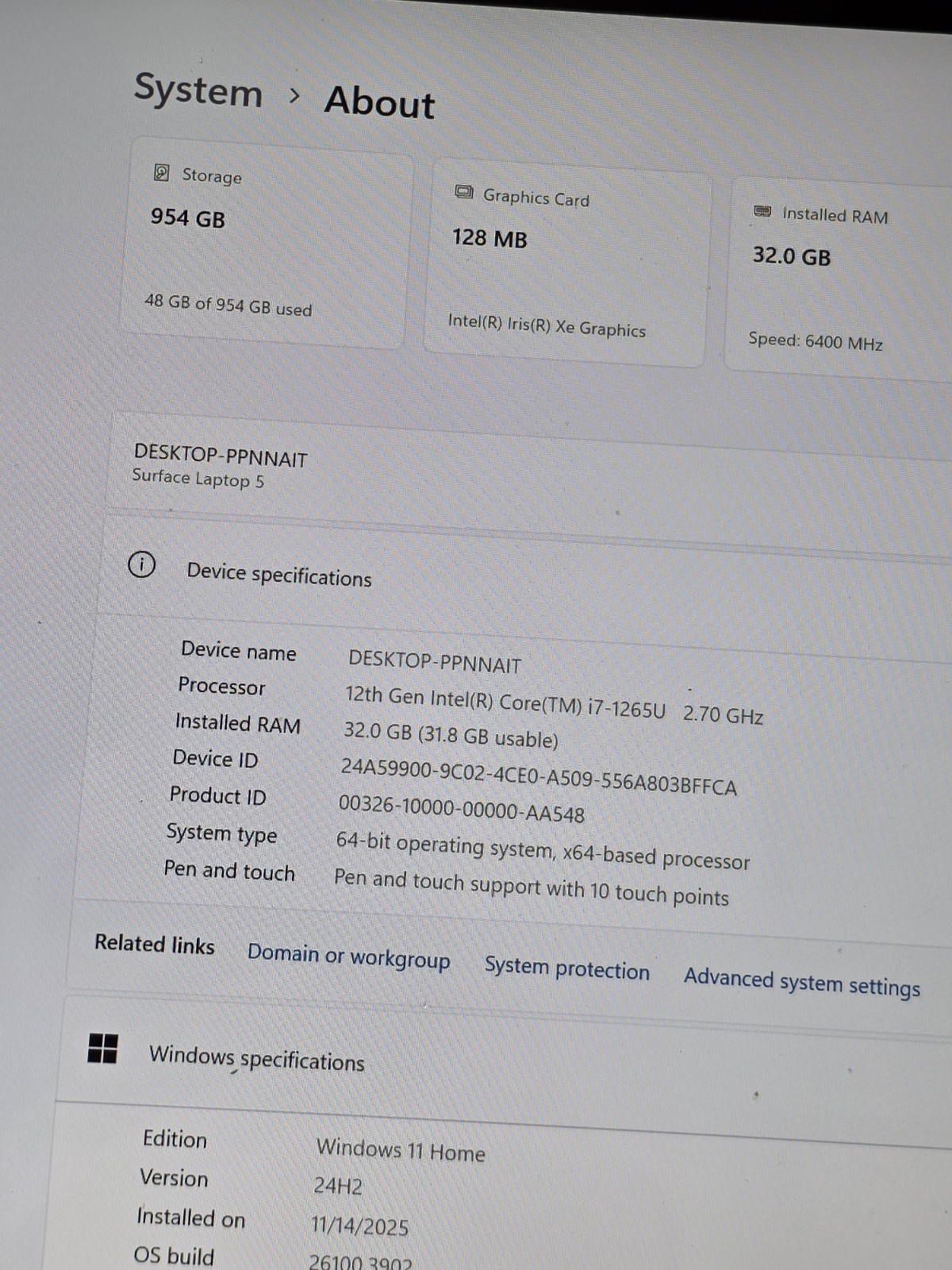 Microsoft Surface Laptop 5 15″ Touch Core i7-1265U, 32GB RAM 1TB SSD Win11 HOME