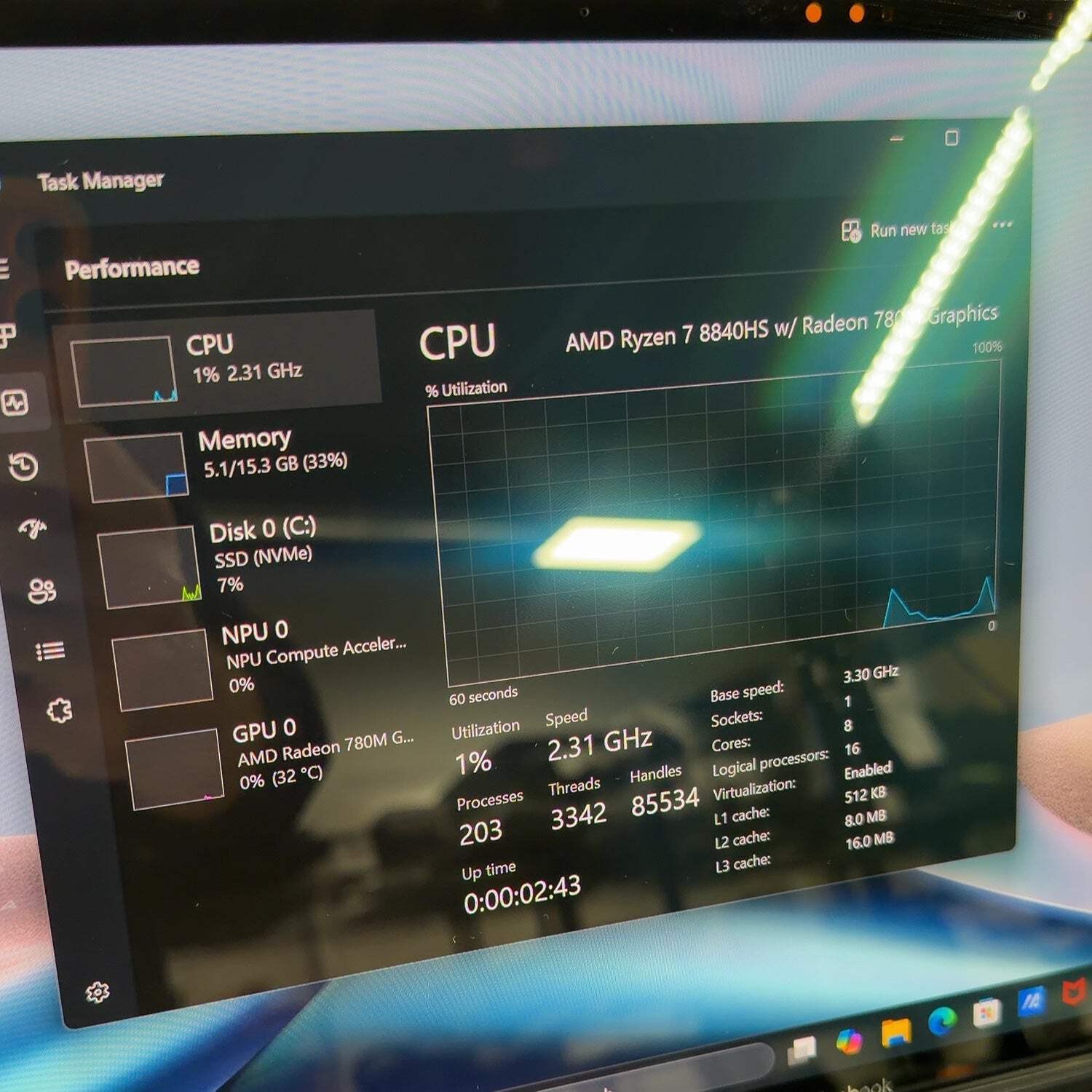 Asus Zenbook 14 UM3406H 14″ Ryzen 7 8840HS 3.3GHz 16GB RAM 512GB SSD