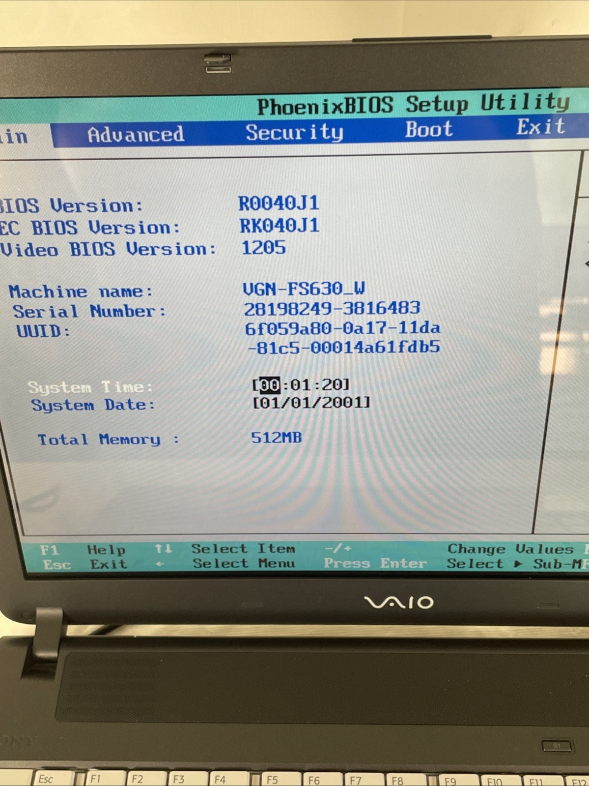 Sony Vaio VGN-FS630W Laptop | Intel Pentium (1.73 GHz) | 512MB RAM | No HDD |BB