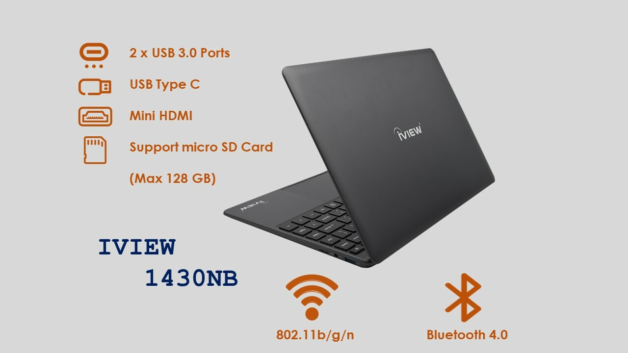 iView Combo 1430NB 14.1″ Ultra Slim Dual Core Laptop 4GB/64GB, Mouse & Memo Pad