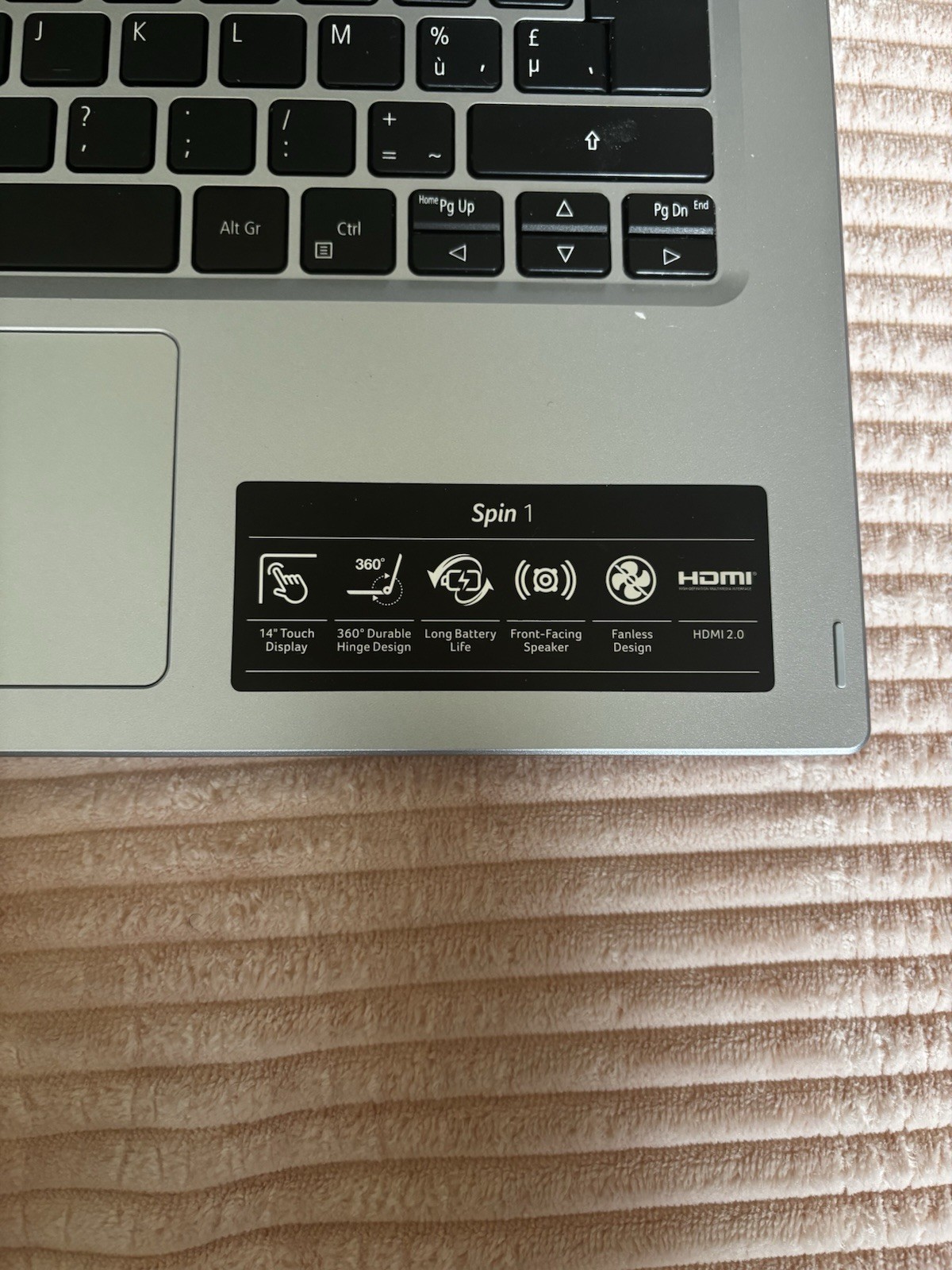 Acer Spin 1 Sp114-31 14 Laptop International Silver AZERTY Keyboard