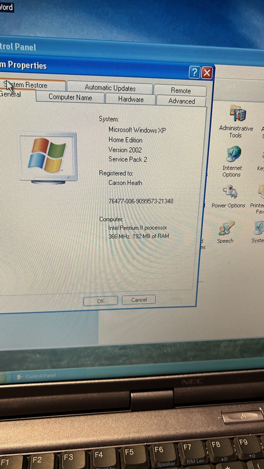 NEC Versa Model-VS4D0A70 Laptop