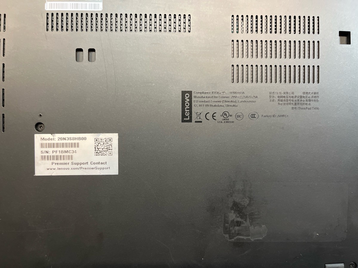 LENOVO THINKPAD MODEL 20N3S8HB00 (H83008934)