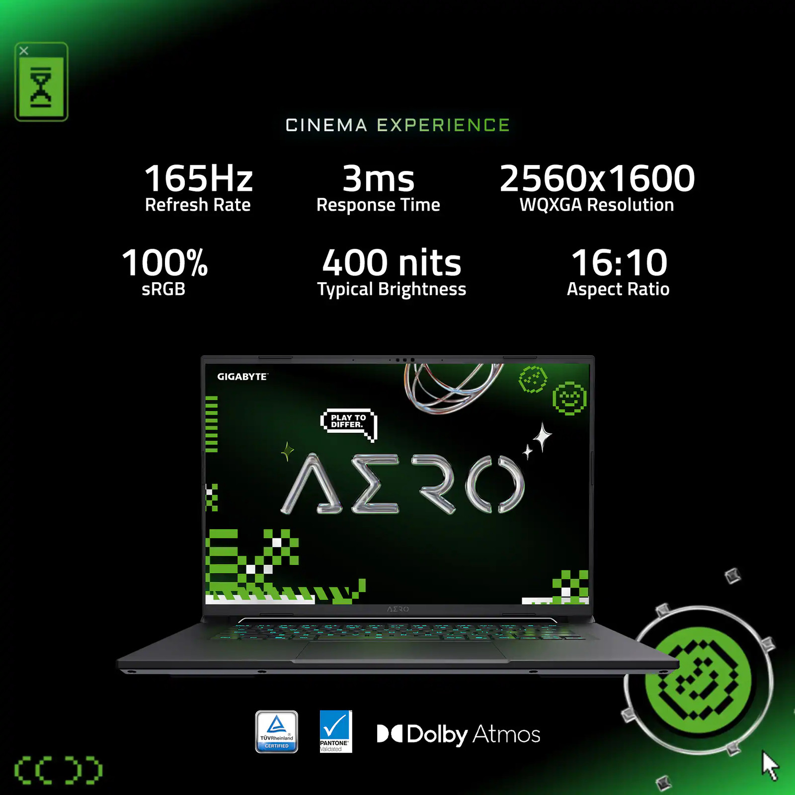 GIGABYTE – AERO X16- Copilot+ PC – 16″ 165Hz 2560×1600 WQXGA AMD Ryzen AI 7 3…