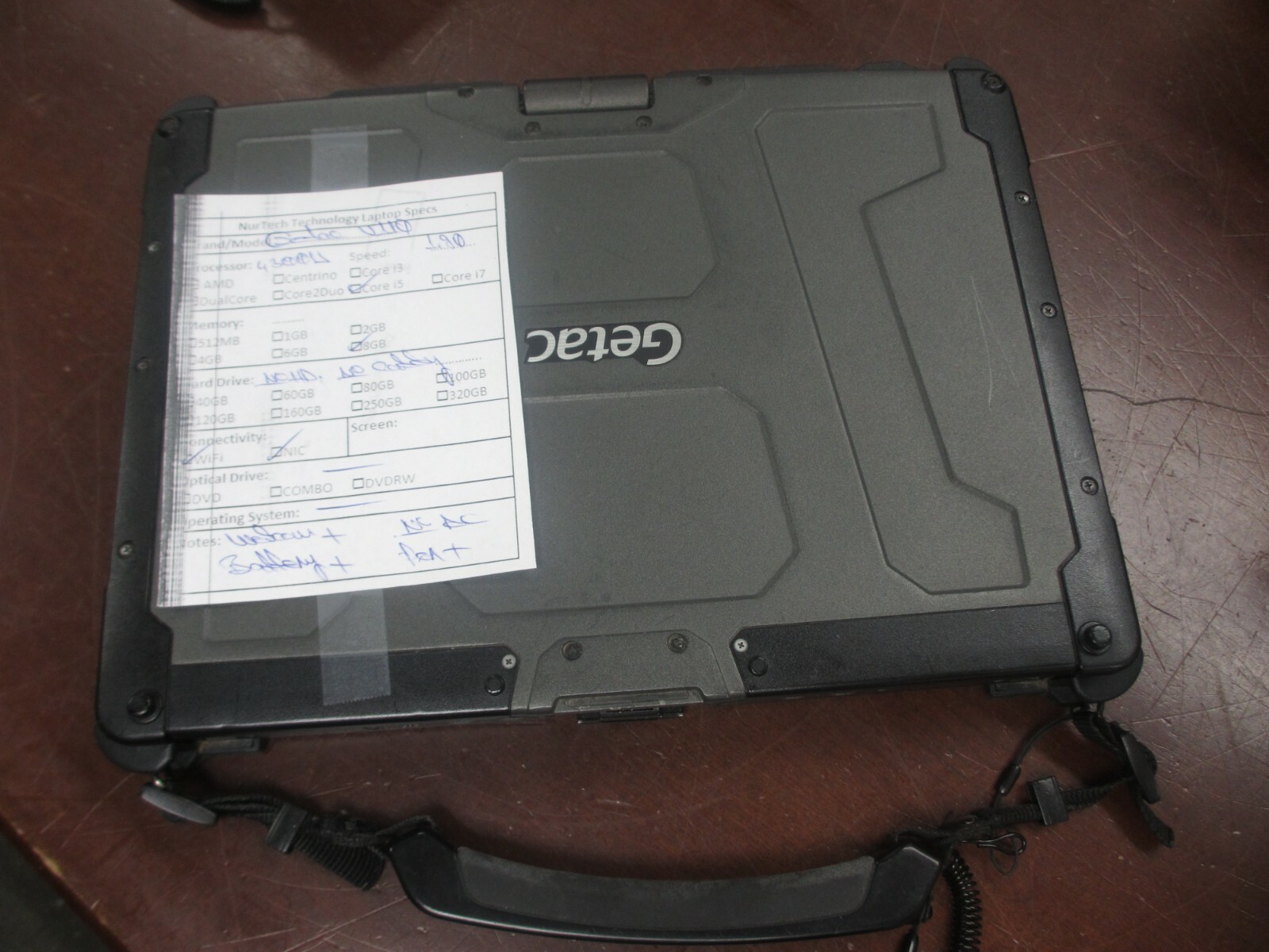 Getac V110 i5 4300U 1.90GHZ 8GB Web-Cam Laptop [NO HDD/CADDY/OS/AC] w/ Pen