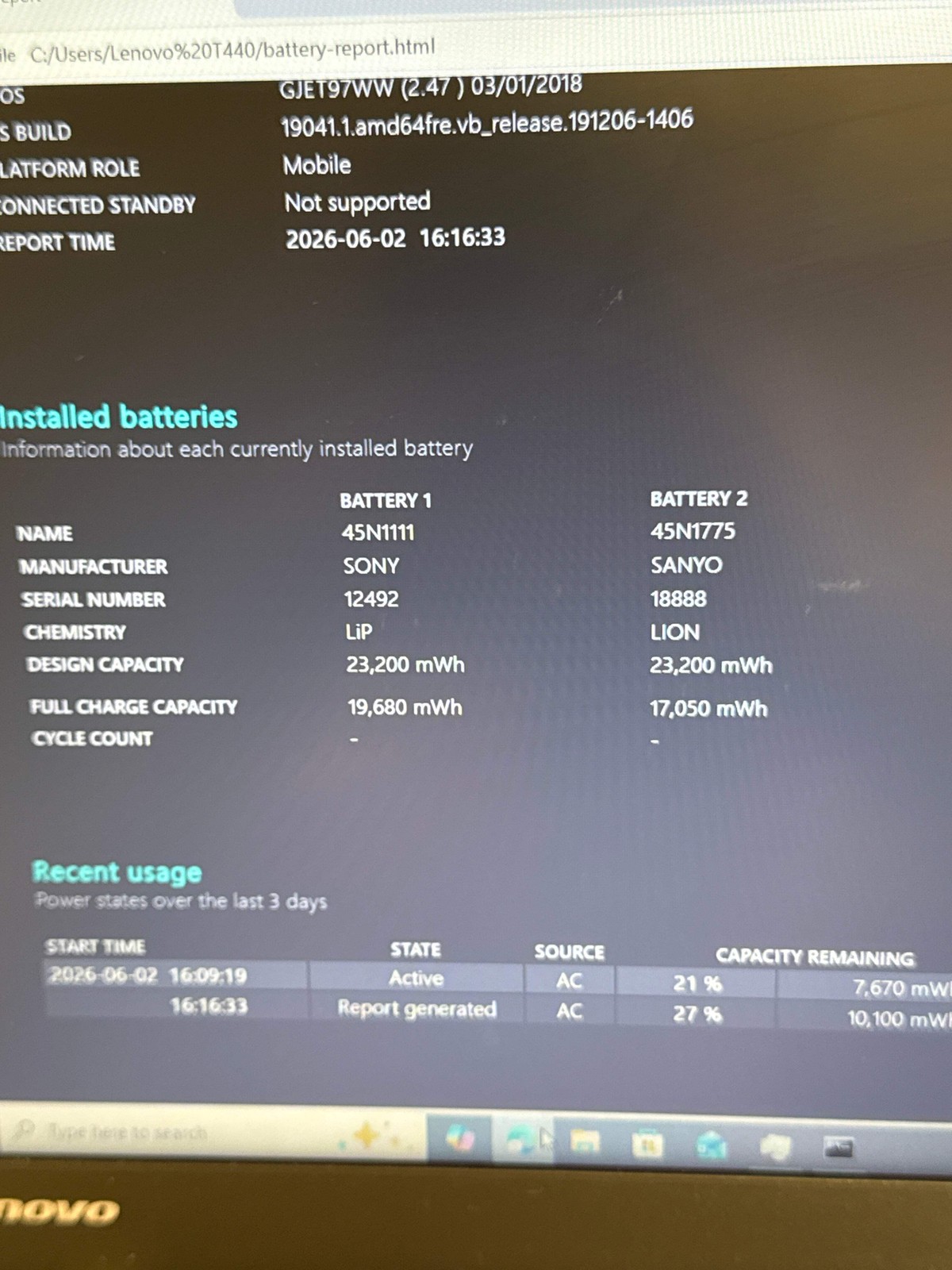 Lenovo ThinkPad T440 Core i7 -4600U 8GB RAM 512GB HDD 13-inch Black Laptop