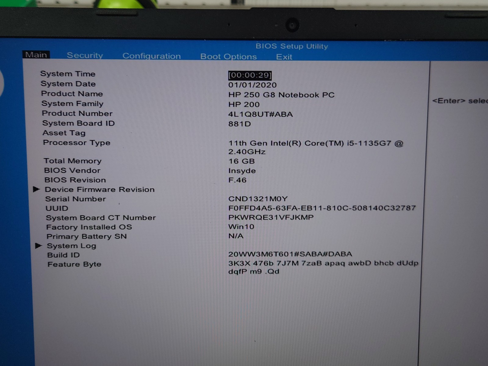 HP 250 G8 15.6″ HD i5-1135G7 16GB RAM No Battery/OS/SSD