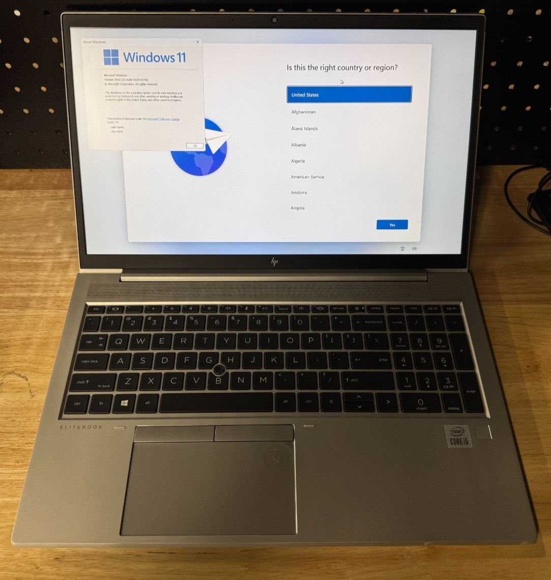 HP EliteBook 850 G7 i5-10210U, 8GB DDR4, Intel 128GB NVMe, Win 11 Pro 25H2
