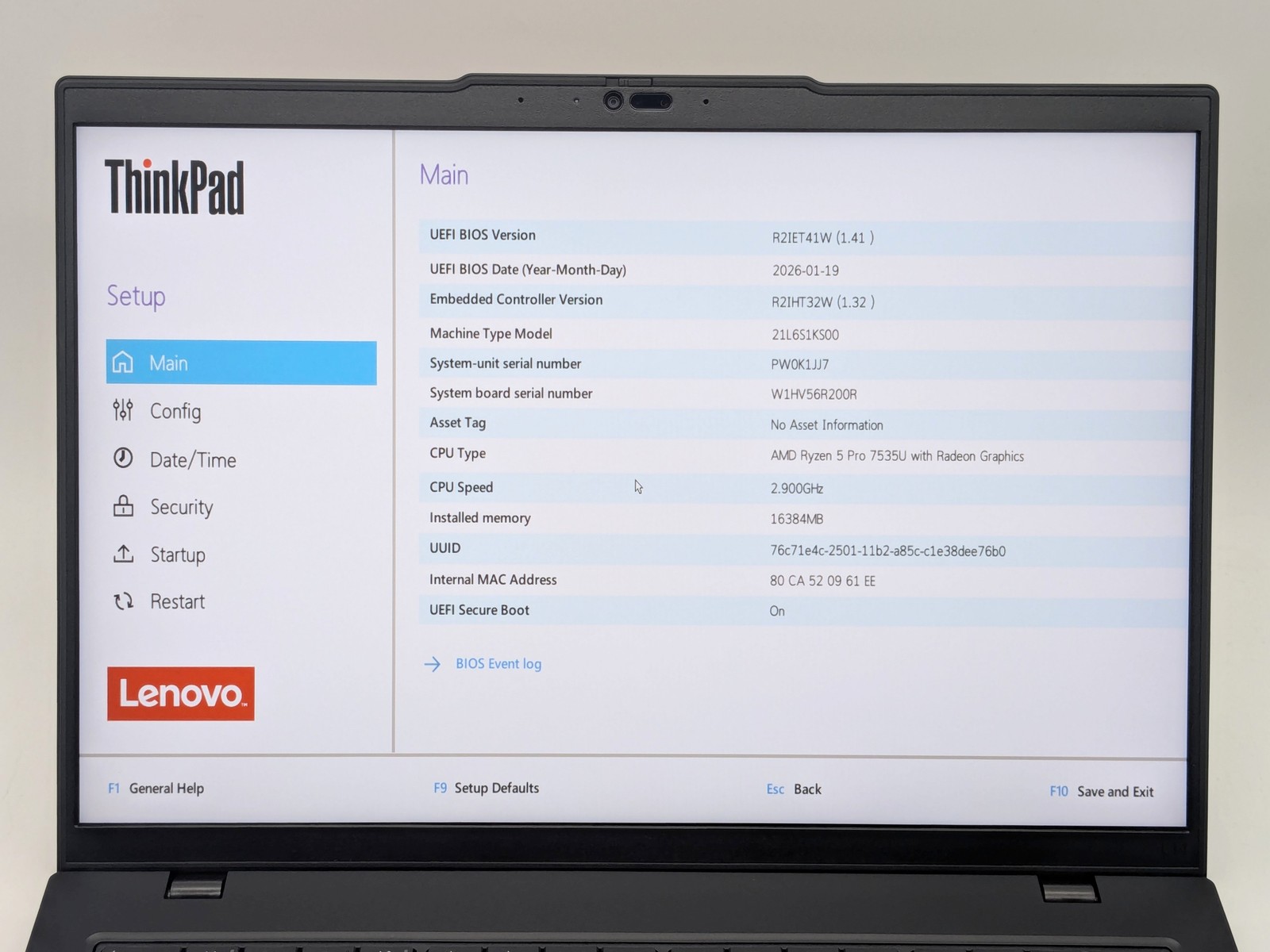 Lenovo ThinkPad L14 Gen 5 14″ FHD+ RYZEN 5 PRO 7535U 256GB 16GB W11P Warranty