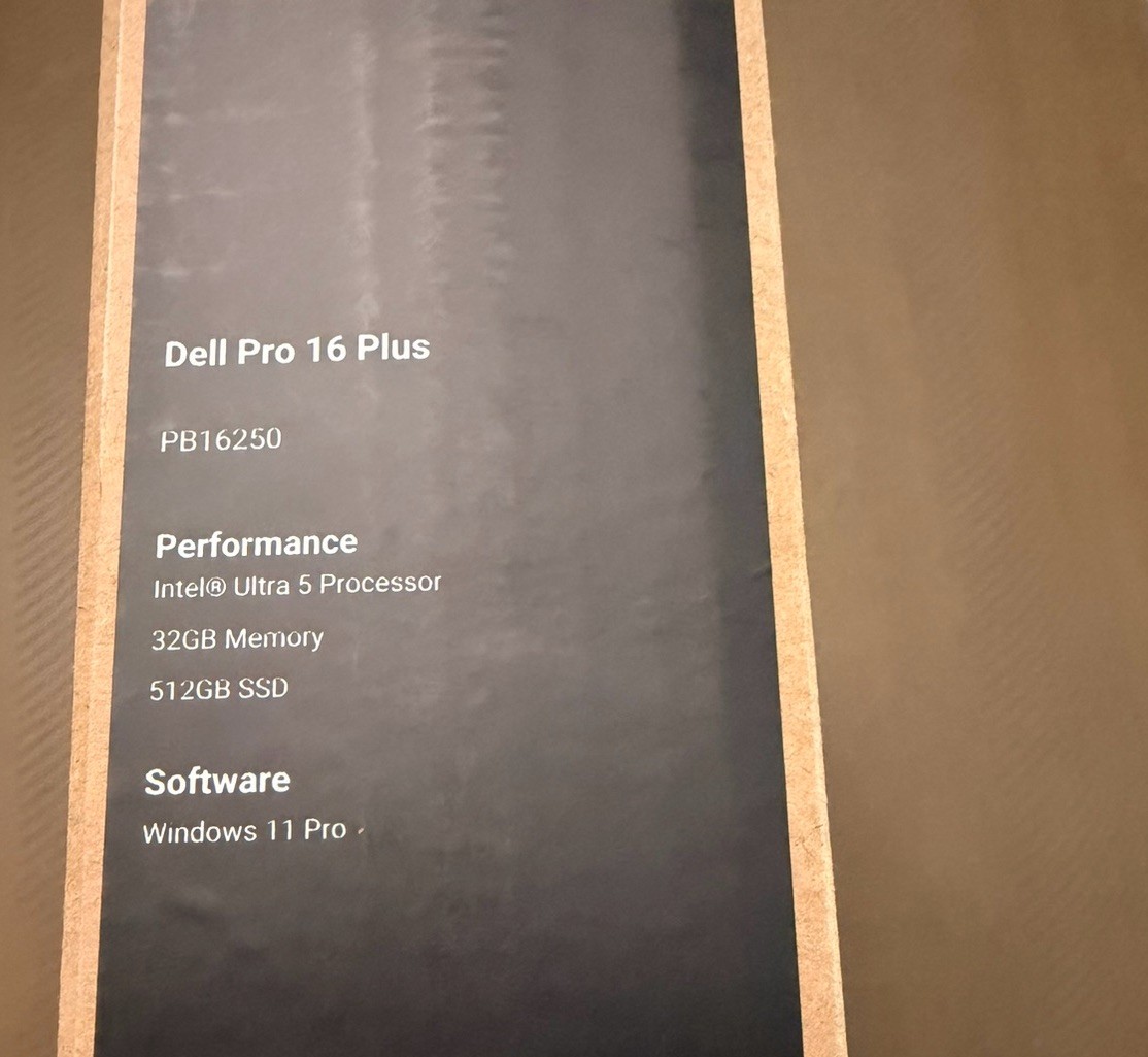 Dell Pro 16 PC16250 Laptop Windows 11 32 GB 500 SSD 3-Year Pro Warranty -SEALED-