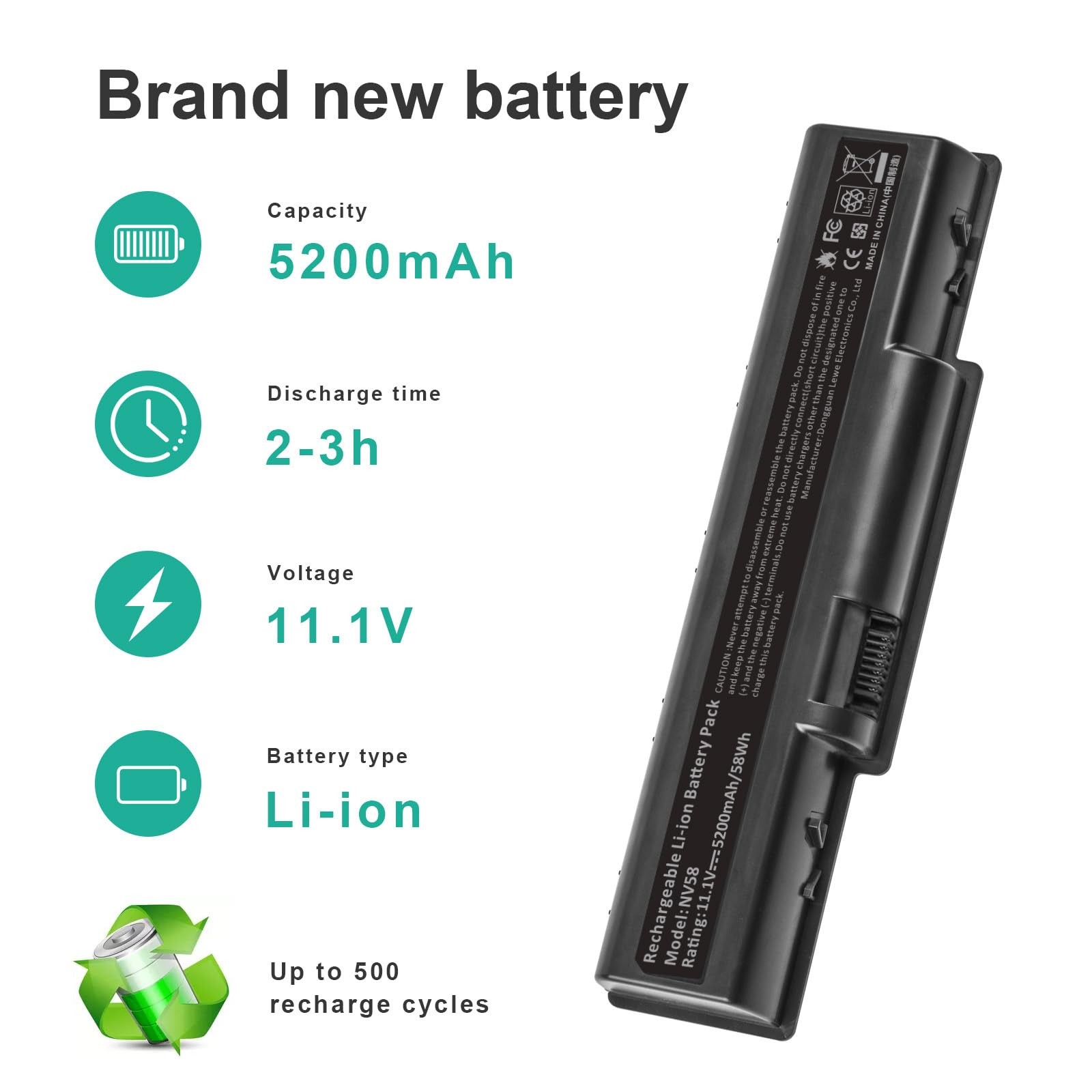 TREE.NB Laptop Battery for Gateway NV52 NV53 NV54, AS09A31 AS09A61 AS09A51 AS09A