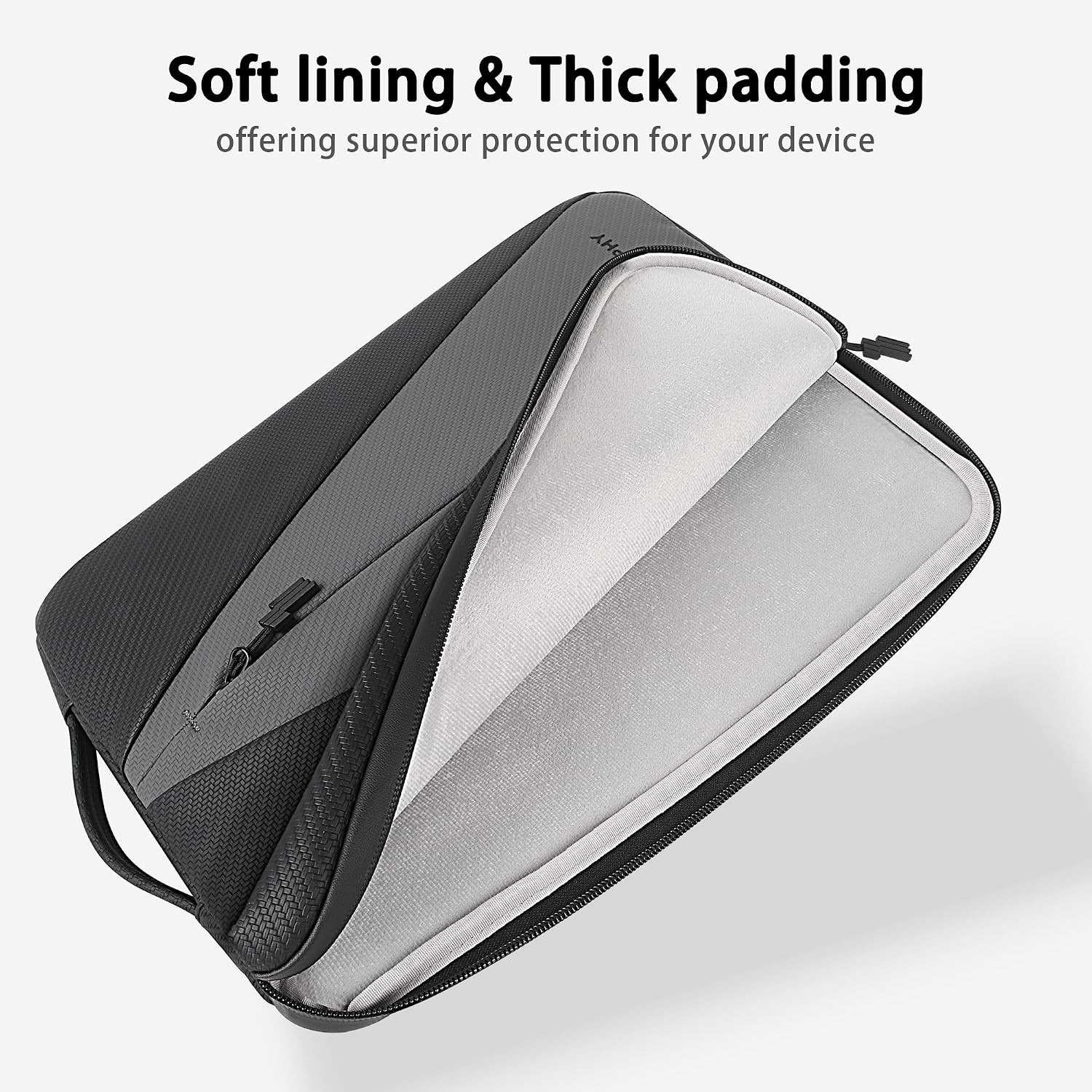 14 Inch Laptop Sleeve Case for Lenovo HP ASUS Dell Acer Chromebook, Black + Grey
