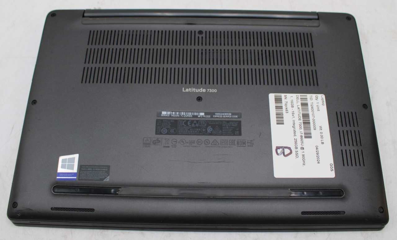 13″ Dell LATITUDE 7300 Laptop i7-8665U @ 1.90GHz 16GB 256GB SSD WINDOWS 10 PRO